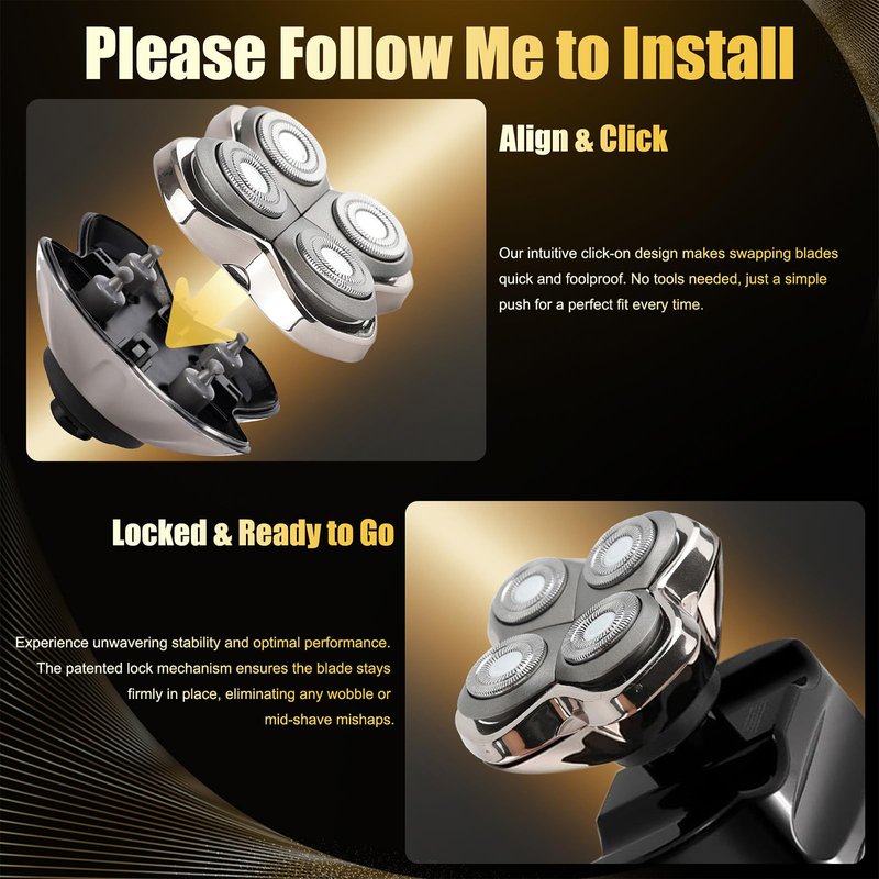 Razor Replacement Blades - for Forte PRO 4 Head Compatible with Skull Shaver Pitbull Pro - for Pitbull Silver Gold PRO SX5 & Palm MX5 & Butterfly Kiss Pro - Bald Men Electric Shavers Accessories