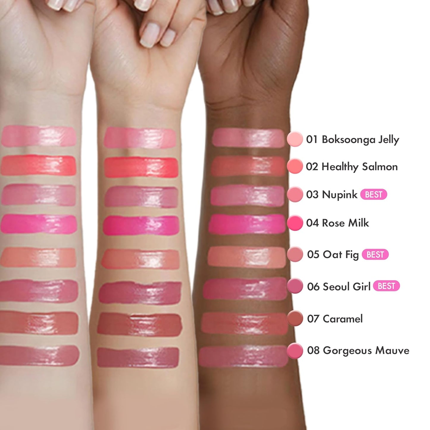 Jel-Fit Tint Lip Stain - Long Lasting Hydrating Gloss, Smooth Moisturizing Formula | Vegan Korean Beauty (01 Boksoonga Jelly)