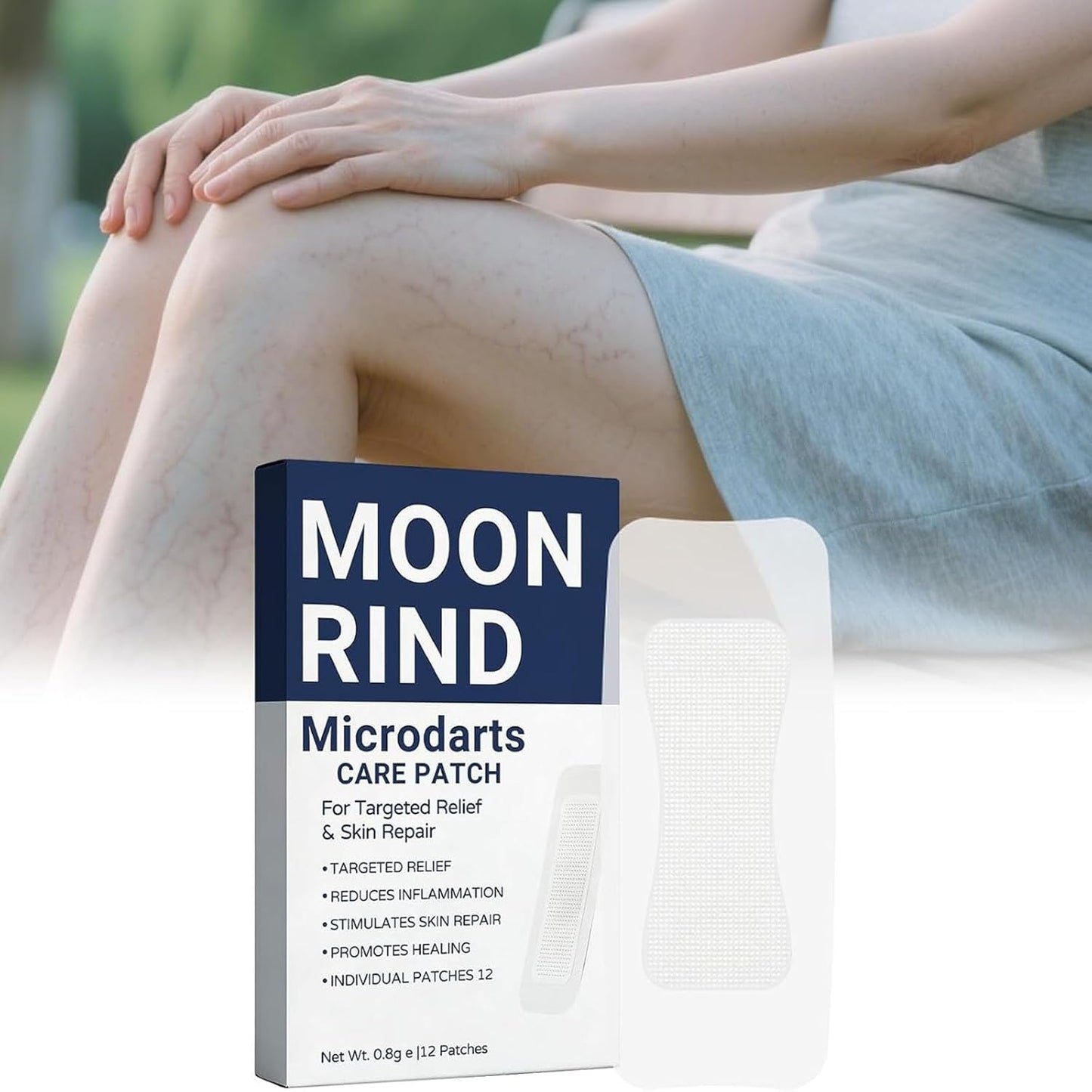 Moon Rind VeinTarget Microdarts Patch - Professional Varicose Veins Treatment for Legs | Natural Ingredients, 3 Boxes