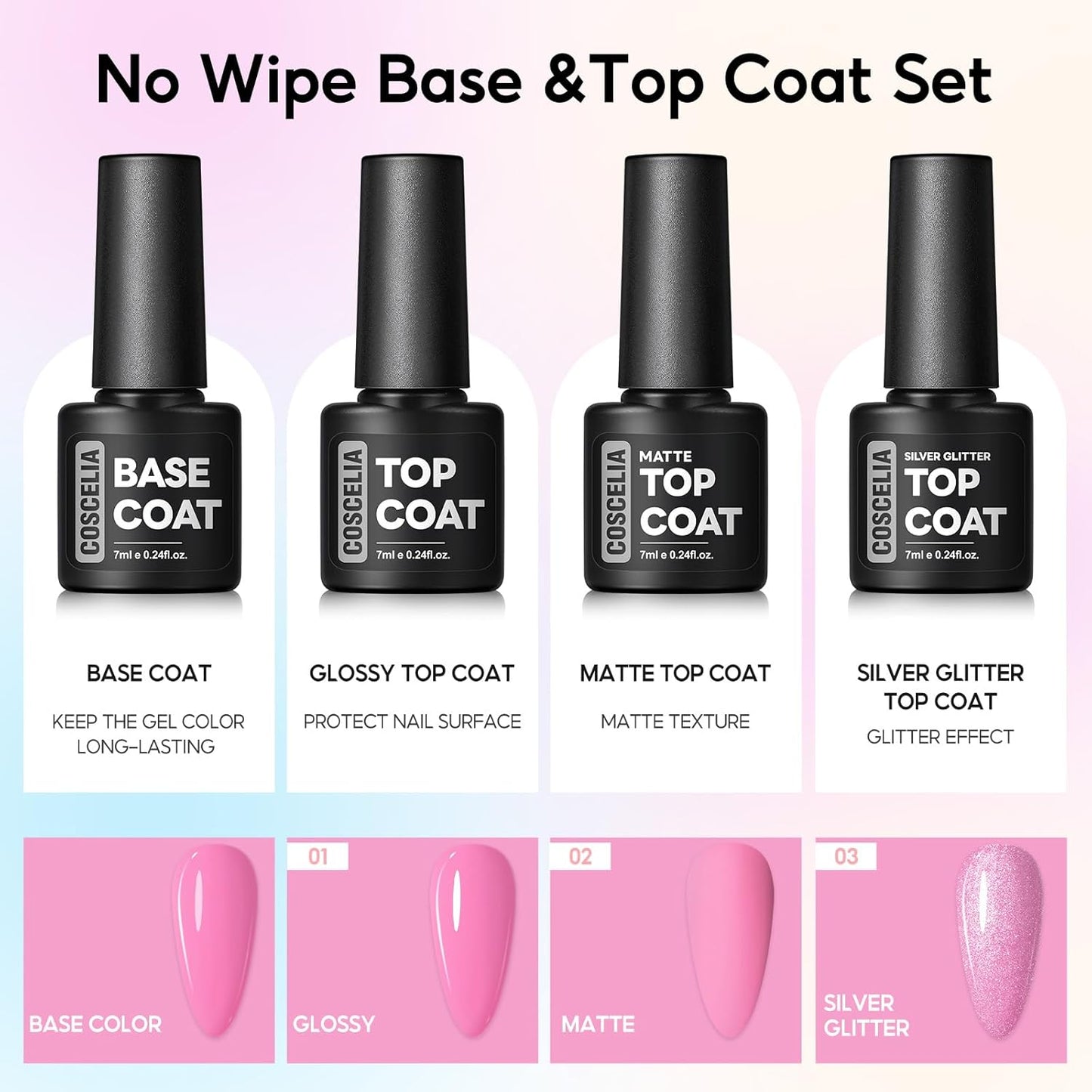 Gel Nail Polish Set - 40PCS Spring & Summer Colors | Glossy & Matte Finish, Soak Off Gels for All Seasons