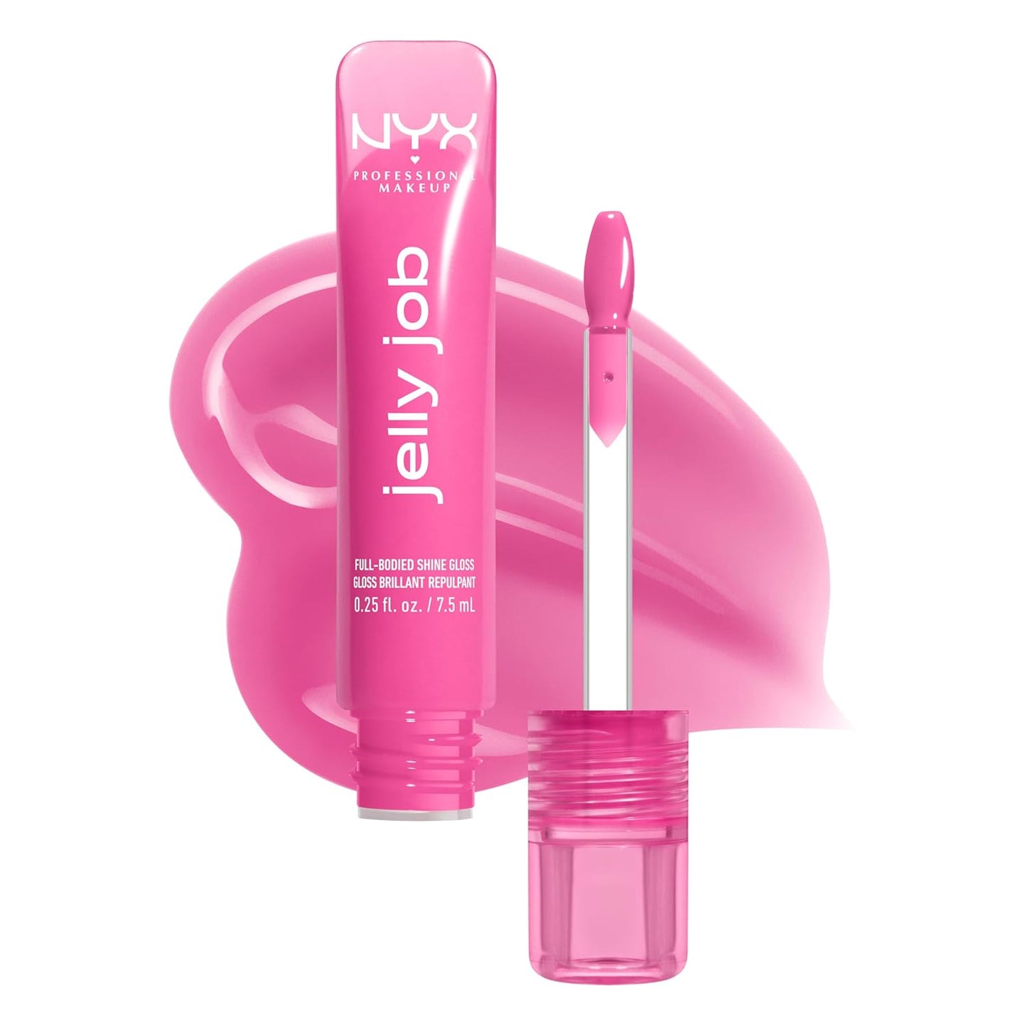 NYX Jelly Job Lip Gloss - Full-Bodied, Smoothing Lip Tint with Hyper-Glossy Shine | Toast N' Jelly (Pale Nude)