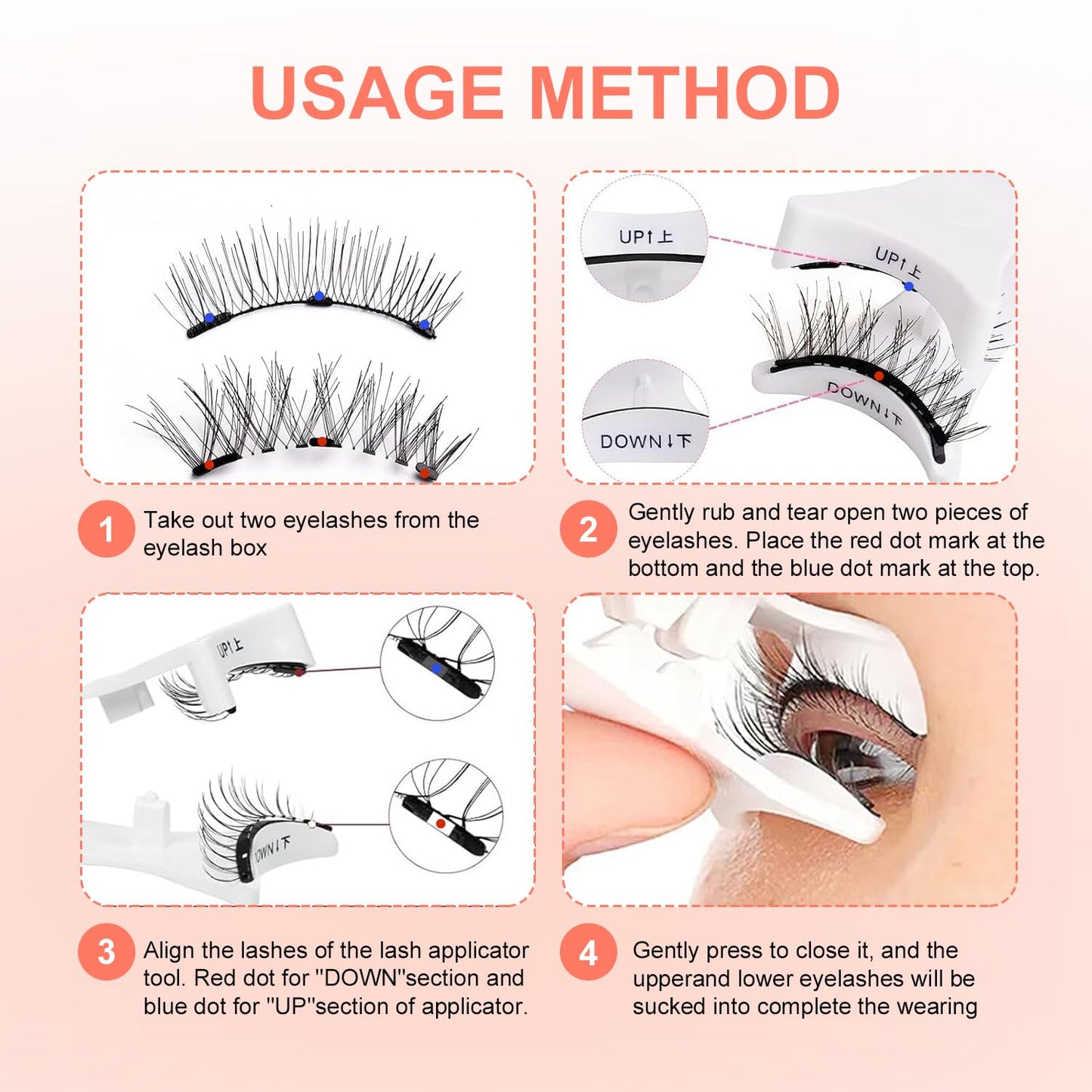 Magnetic Eyelashes Kit - Natural Look, Reusable & Portable | Easy to Apply Wispy Fluffy Lashes
