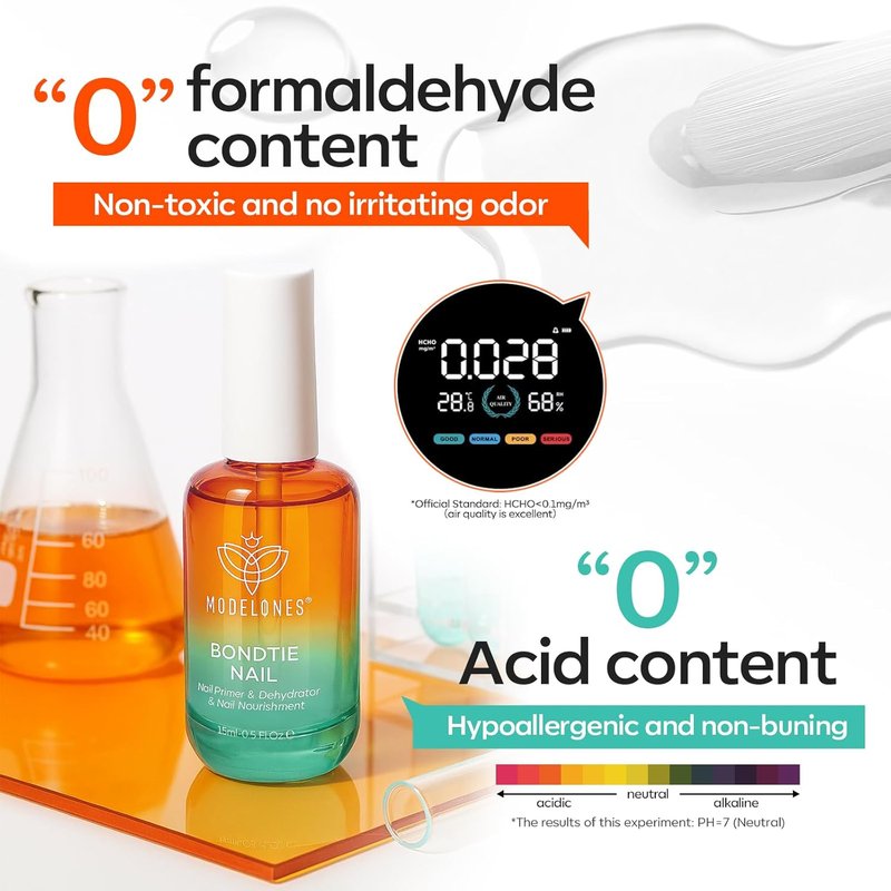Modelones Nail Dehydrator & Primer - 3-in-One Vitamin A, E & Keratin Prep for Acrylic & Gel Nails
