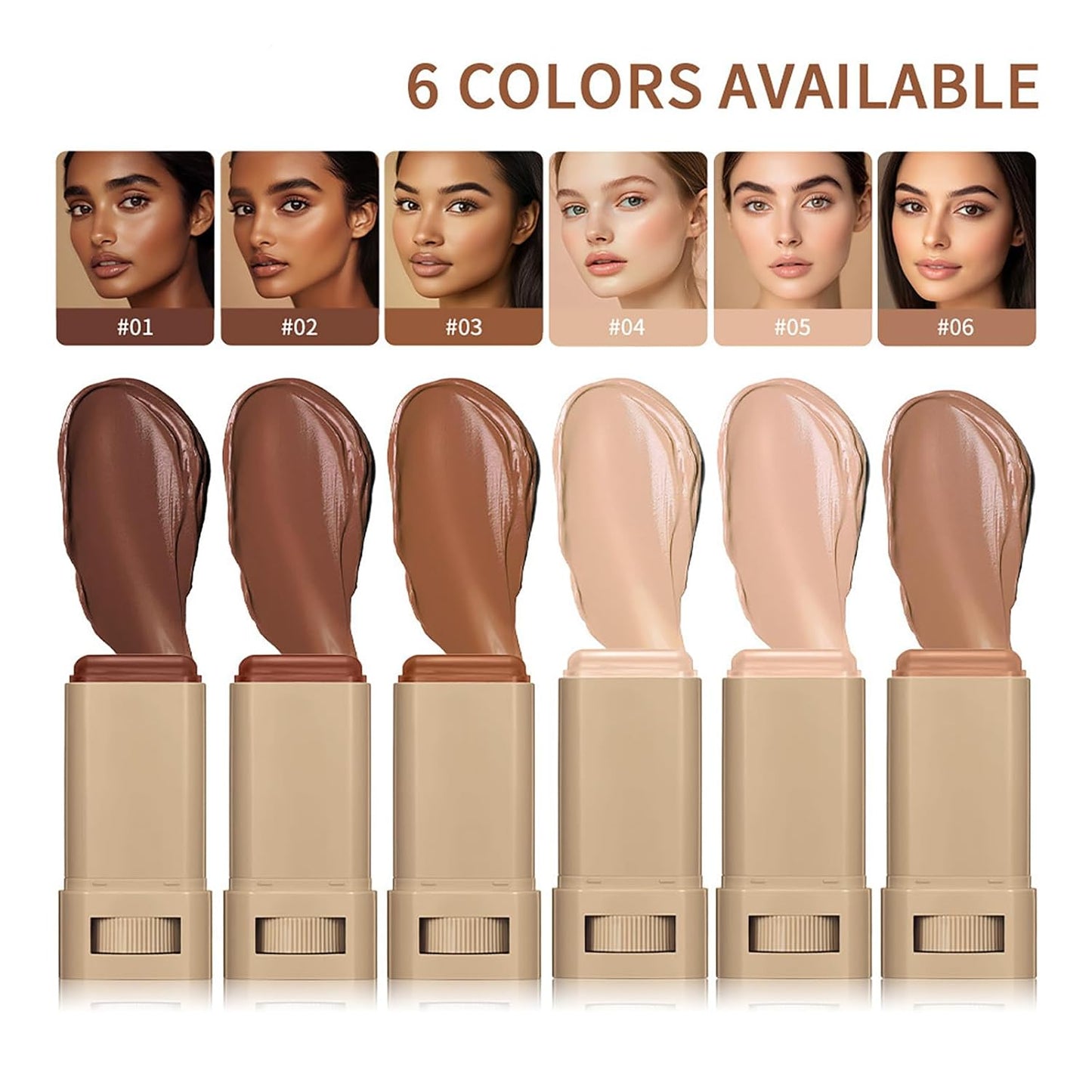 Skween Beauty Skin Tint for Black Women - Hydrating Tinted Serum Foundation Stick | Natural Finish (6#)