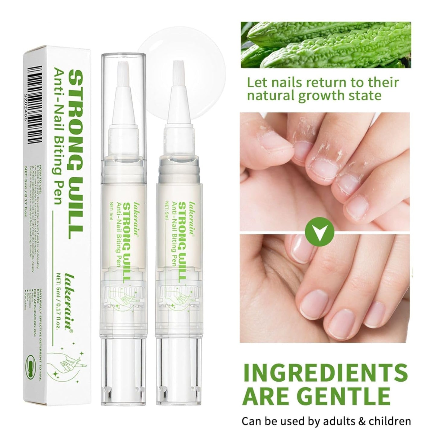 Anti-Nail Biting Pen - Bitter Taste Nail Polish & Nail Hardener | Habit Aid for Kids & Adults