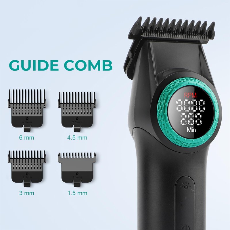 VGR 977 Professional Hair Trimmer Hair Clippers for Men, 8000rpm T-Blade Trimmer Zero Gapped Cordless Barber Clippers, Rechargeable Edgers Clippers with LED Display(Gold)