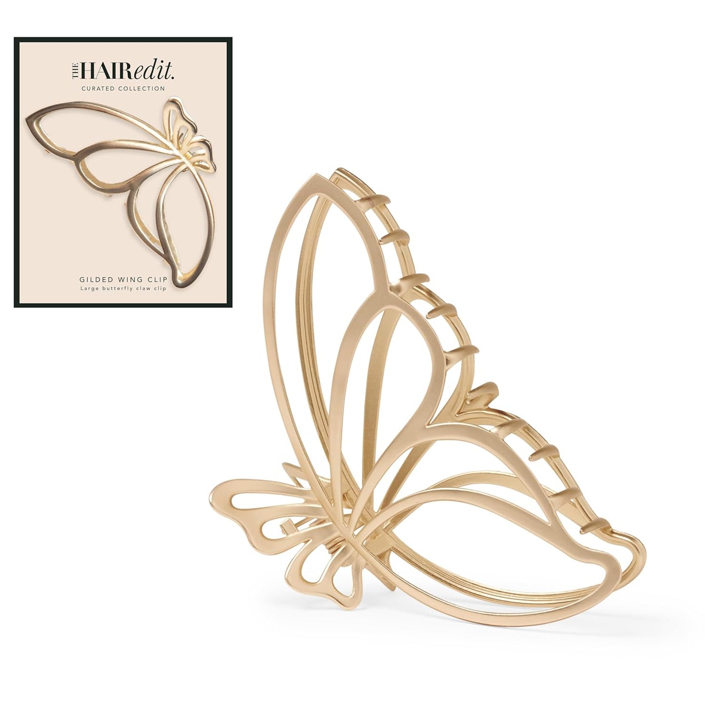 Gilded Wing Hair Clip - Large Chic Gold Metal Hair Accessory for Women | Perfect for Medium, Thick, or Curly Hair
