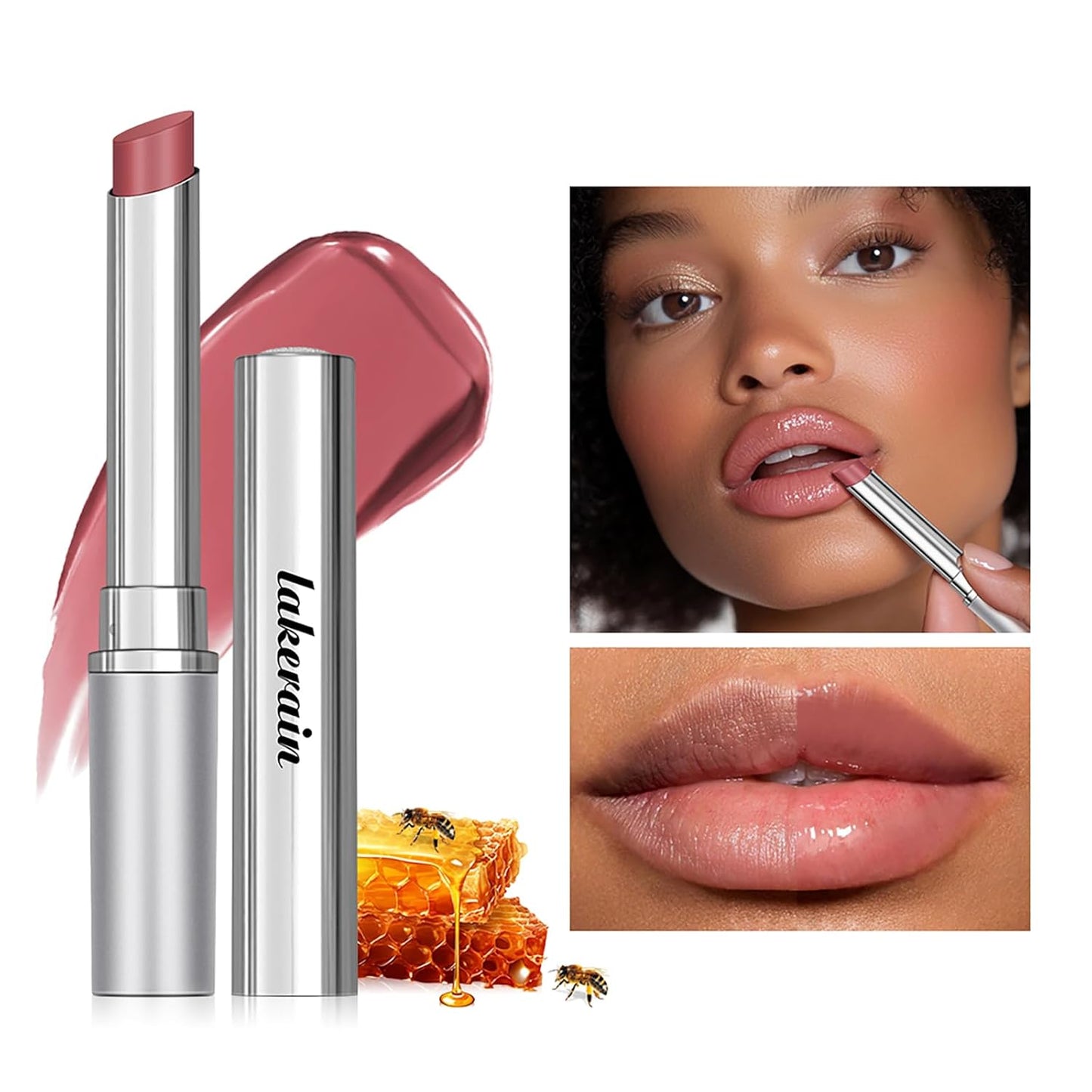 Honey Lipstick Tinted Lip Balm - Hydrating Moisturizing Color for All Skin Tones | 2PCS Pink Set