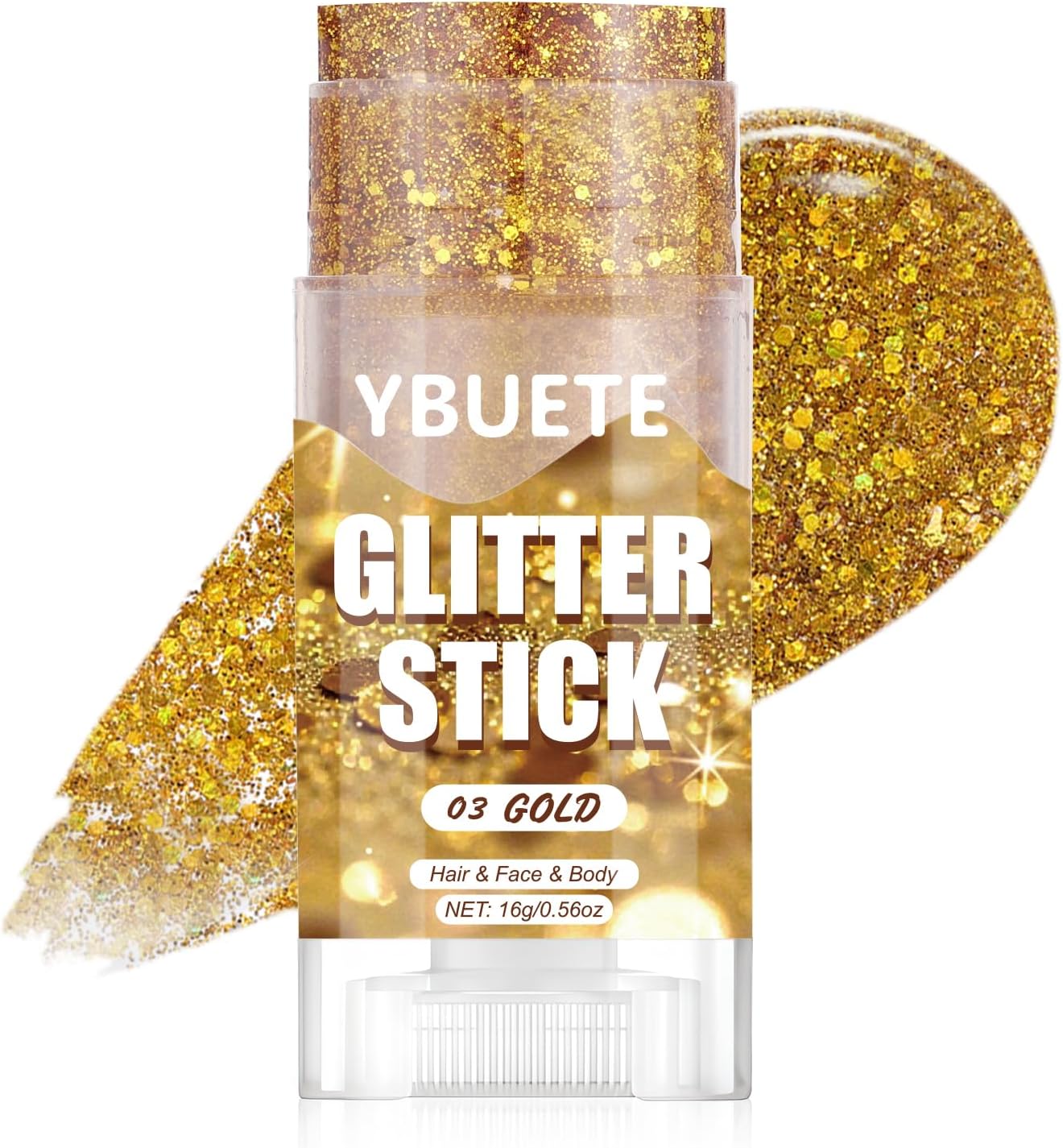 Red White Blue Star Face & Body Glitter Stick - Patriotic Makeup for 4th of July | USA Flag Accessory