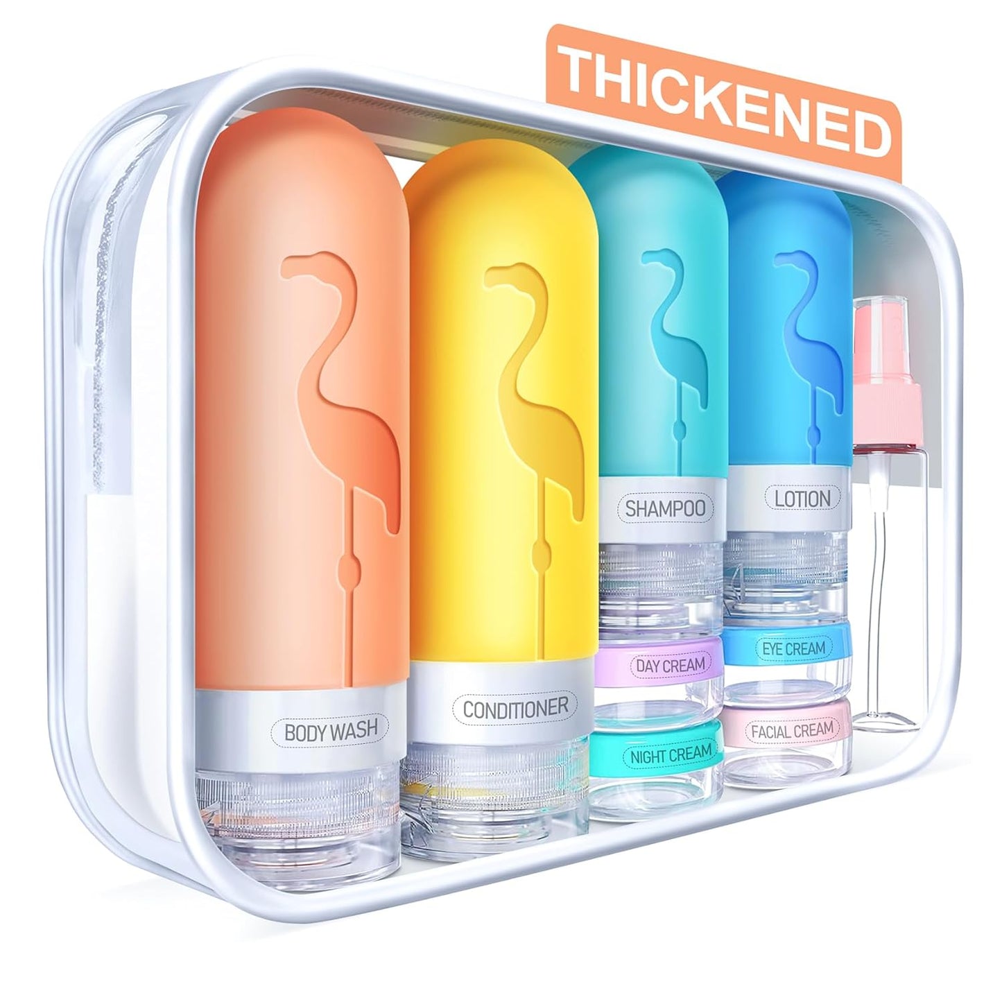 Vipop Travel Size Bottles - 3 oz Leak-Proof Silicone Containers for Toiletries | TSA Approved