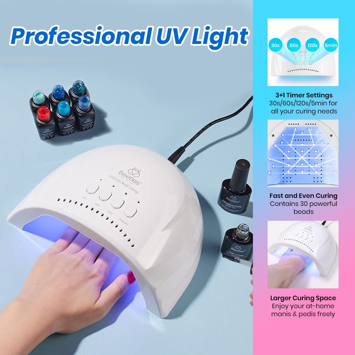 Beetles Deal Box Gel Nail Polish Kit with U V Light - 35 Colors Gel Polish Almond Nail Tips Creative Flow 88 Pcs Nails Kit with TPO&HEMA Free Base Matte/Glossy/Glitter Top Coat DIY Gifts