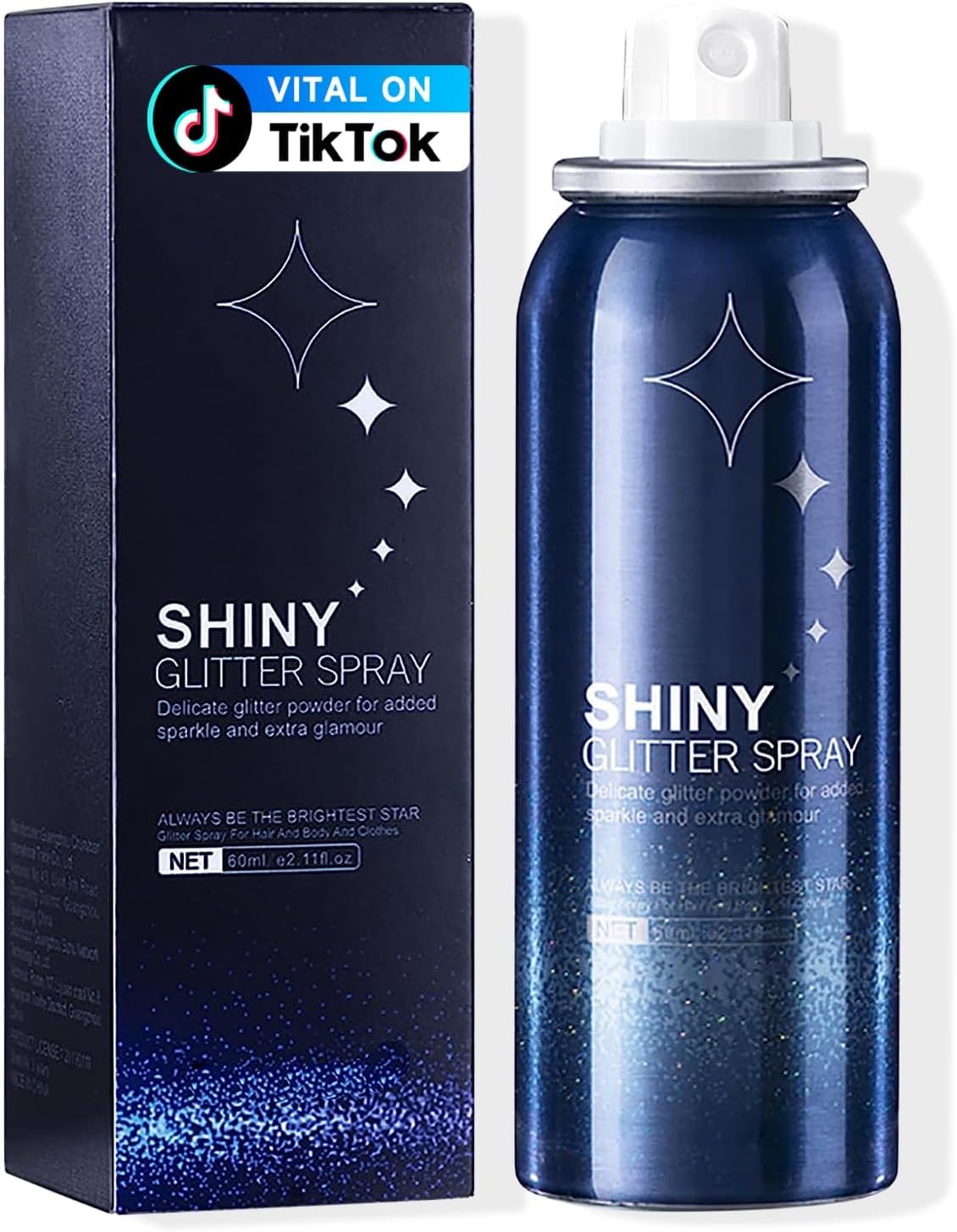 Body Glitter Spray - Long-Lasting Shimmer for Hair & Body | Festival & Rave Makeup, 2.11 Fl Oz