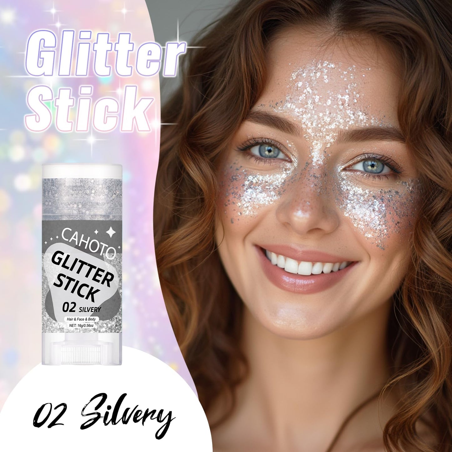 CAHOTO Silvery Face Body & Hair Glitter Stick for Singer Concerts Outfit