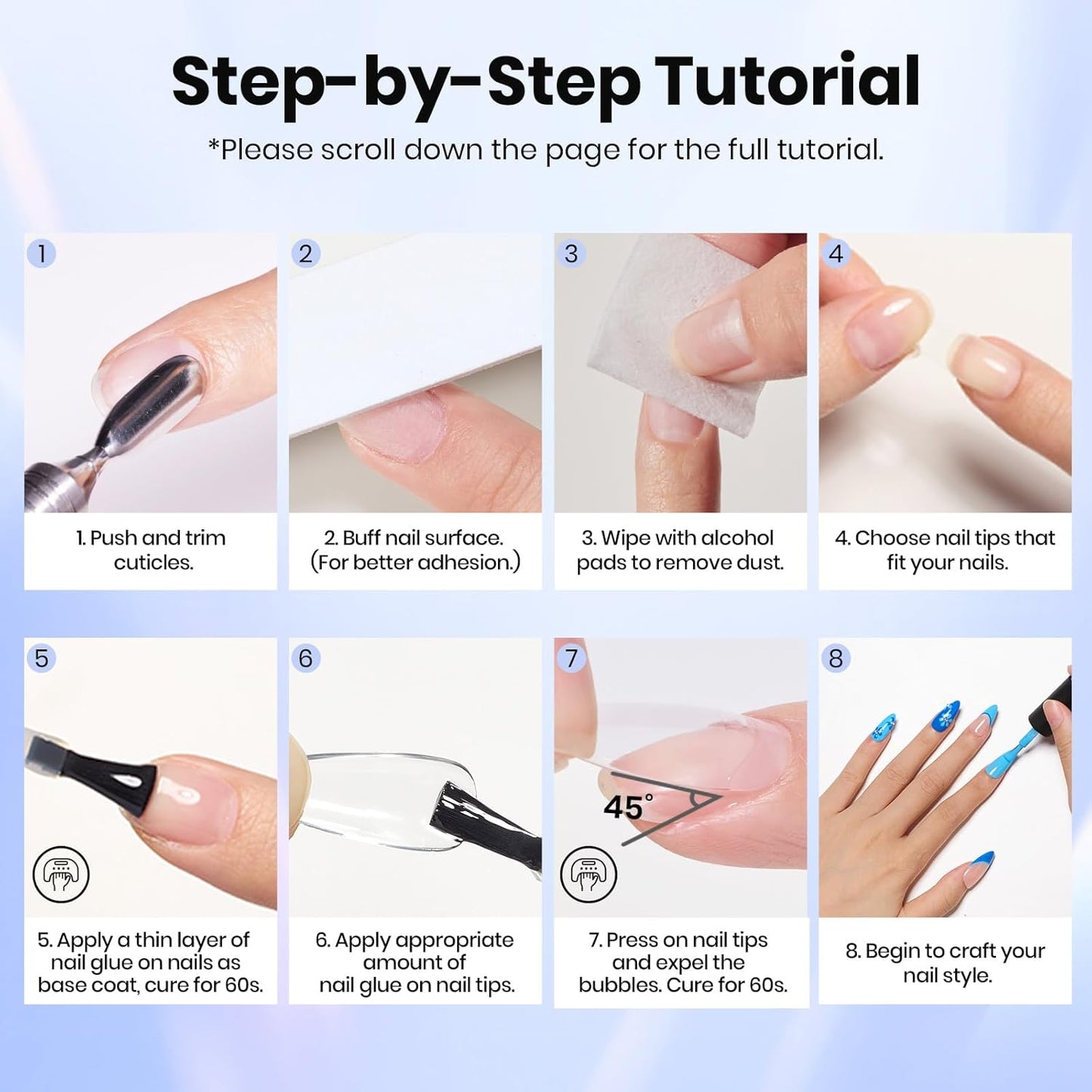 Beetles Gel Nail Glue - 15ml Acrylic Nail Tips & Press-On Nails | Clear Self-Leveling, Low-Odor Formula, Long-Lasting Wear