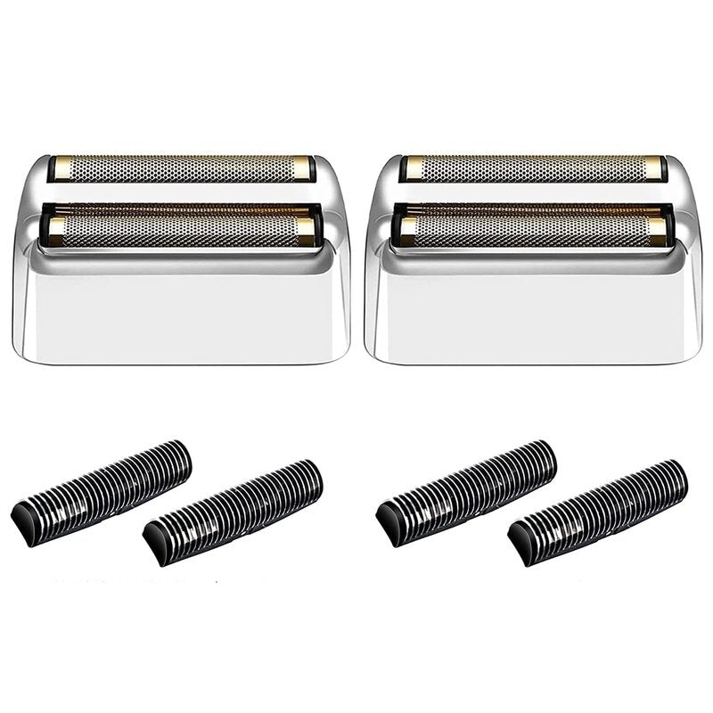 Shaver Replacement Foil and Cutters compatible with BaBylissPRO Barberology Double FXFS2 (2PC Silver)