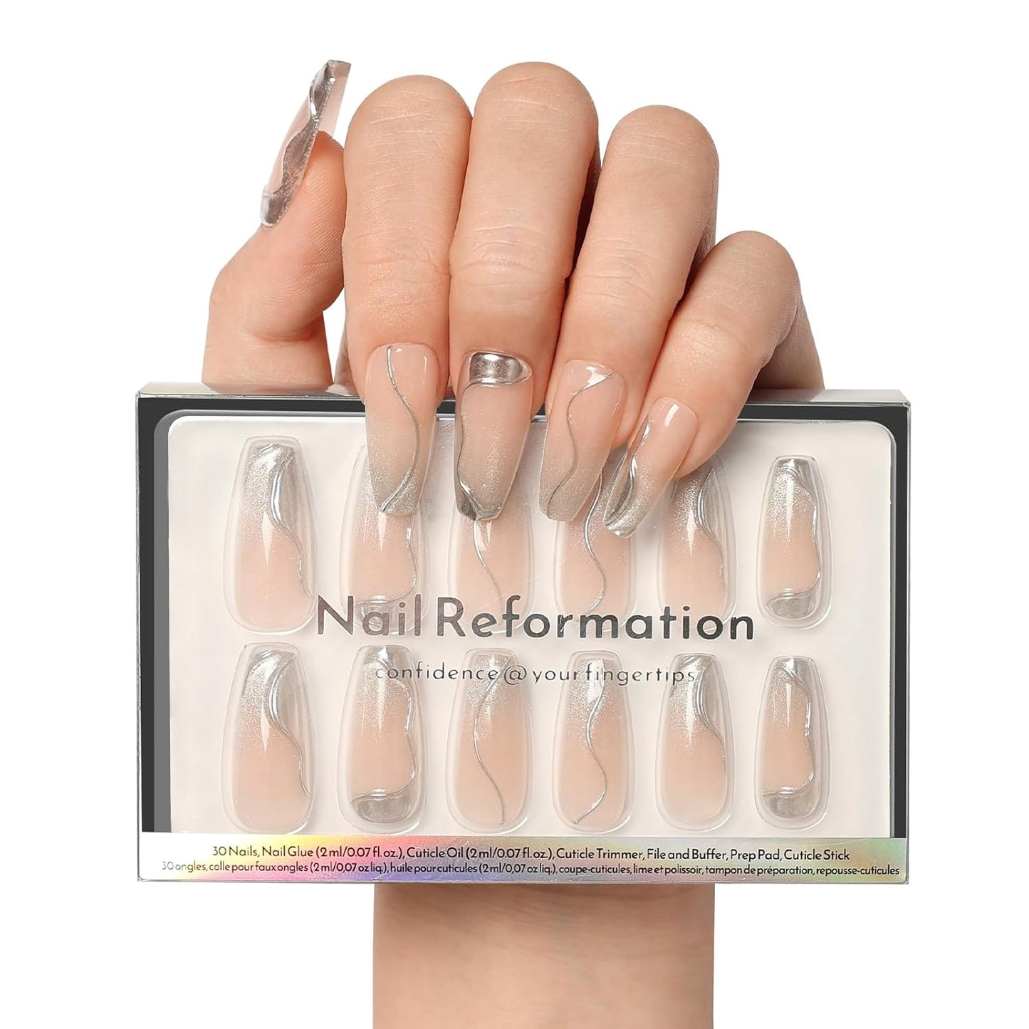 Press On Nails - Short Almond Fake Nails in Jade Green with Jewel Gold Accents | 32-Piece Reusable Nail Kit for Women