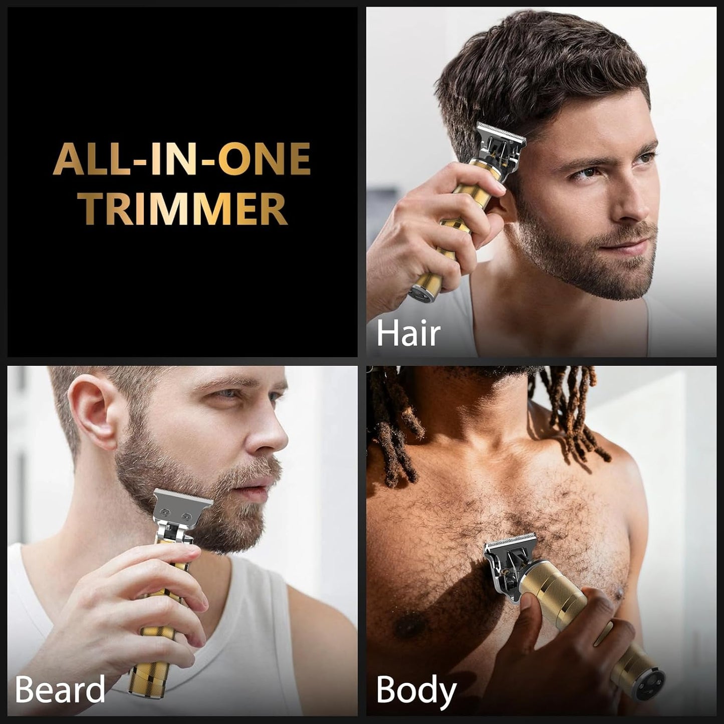 Beard Trimmer & Hair Trimmer for Men - Professional Electric Razor with T Blade Precision Edgers | Ideal for Mustache & Facial Hair Cutting