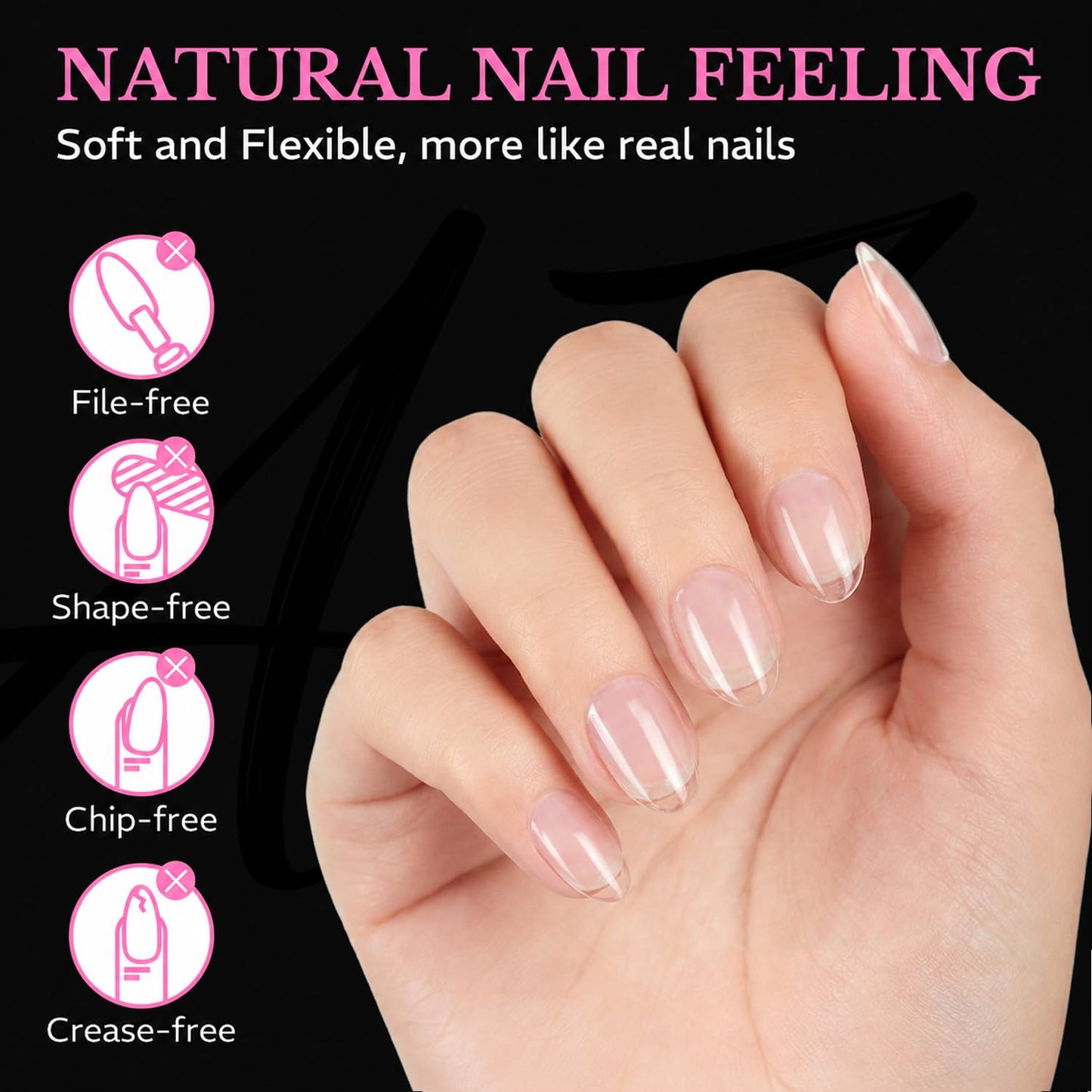Extra Short Almond Nail Tips - 600pcs Pre-Etched Soft Gel | 15 Sizes for DIY Manicure & Nail Art