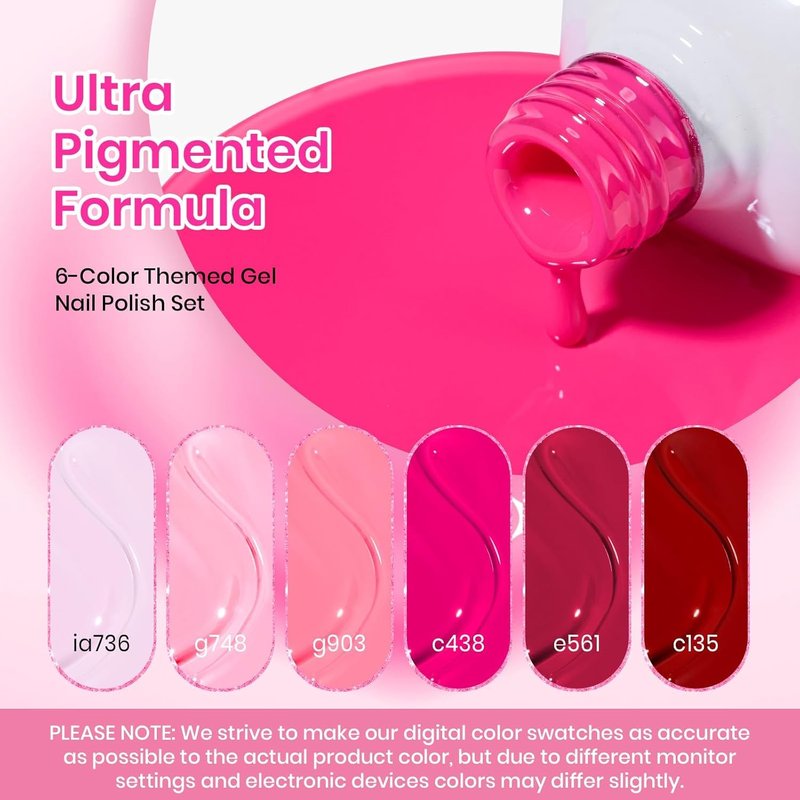 Beetles Nail Kit - Heart Cutout Almond & Stiletto Tips, 192pcs Gel Starter Set with UV Lamp & 6 Colors