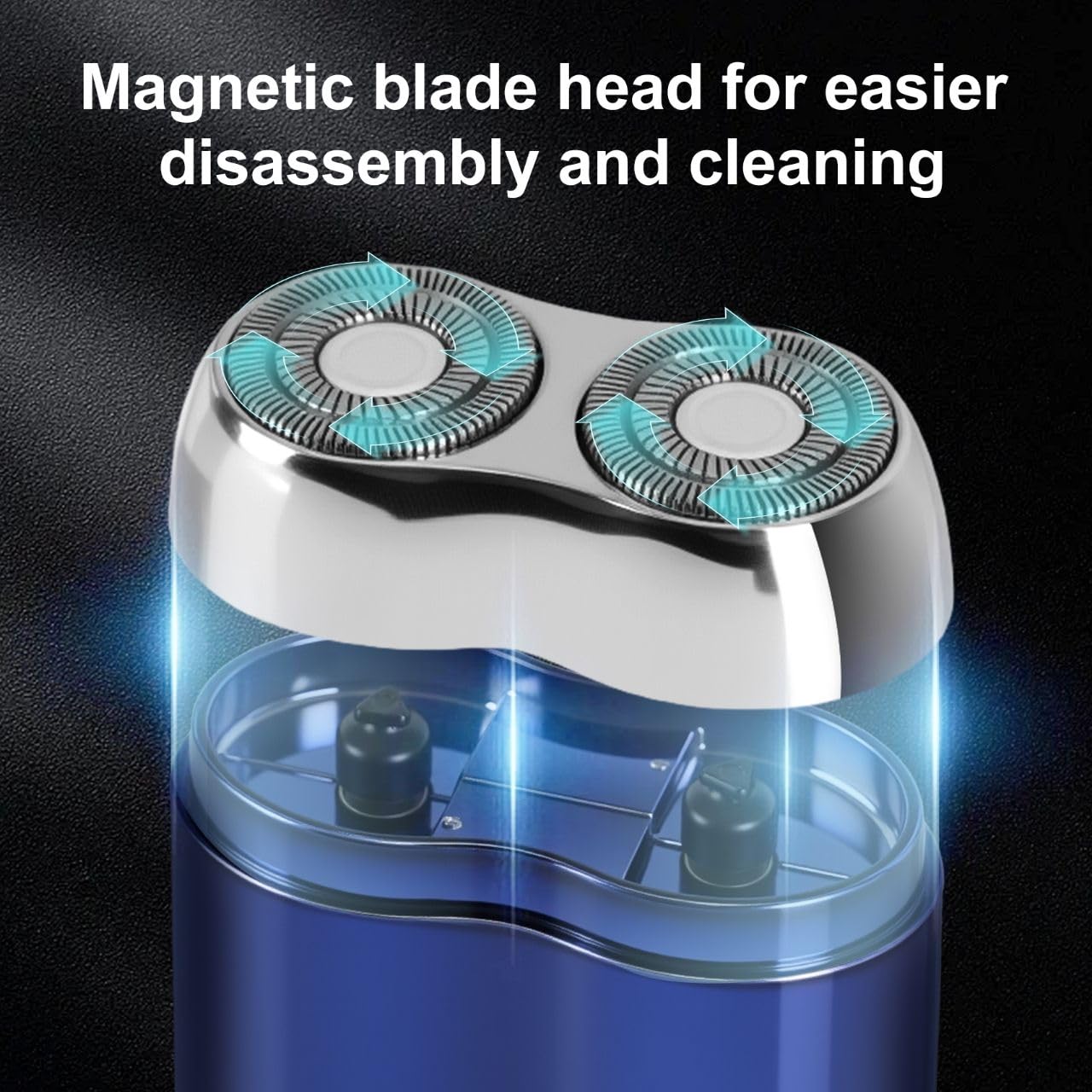 2026 New mini Electric Shaver for Men, Upgrade Pocket Dual Head Shaver, Portable Razor for Men, Rechargeable Waterproof Compact Travel Electric Razor, USB Close Battery shavers (Blue)