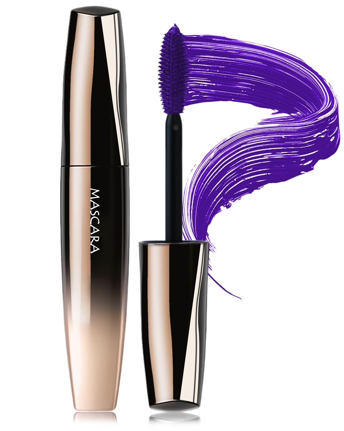 Purple Waterproof Mascara, 5D Silk Fiber, Tubing Mascara Volume and Length
