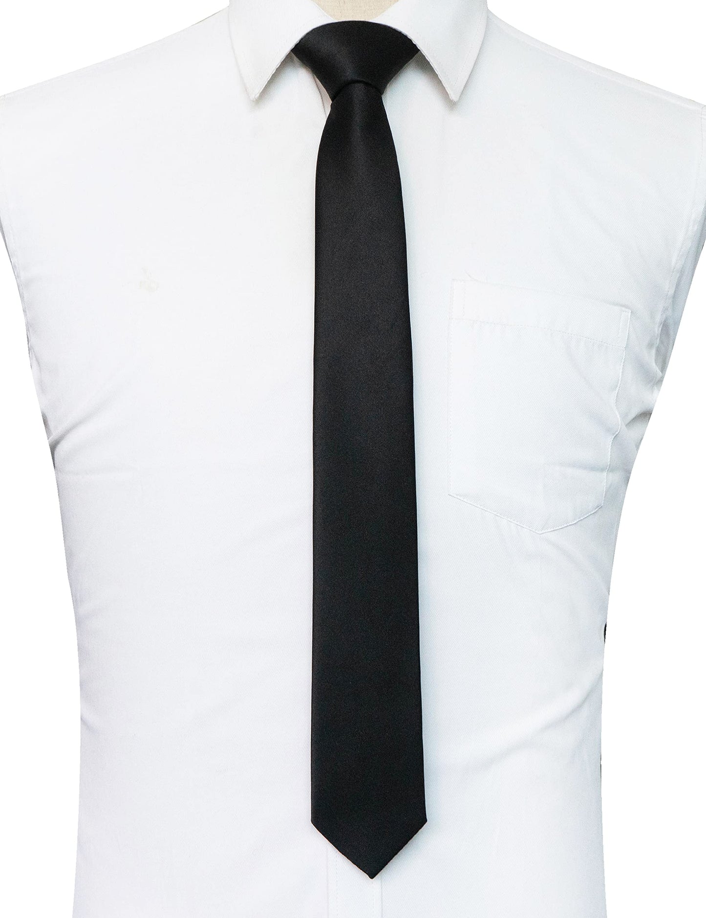JEMYGINS Black Tie Silk Necktie for Men Business and Wedding