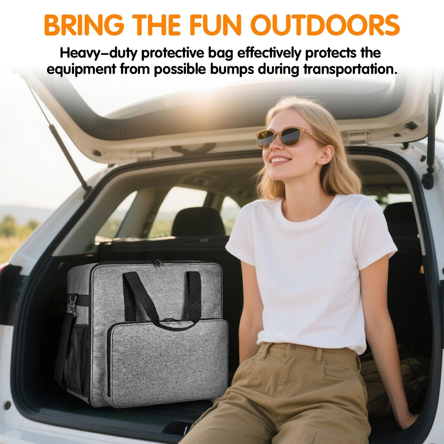 BOHEMIABY 2025Thermal Slushie Machine Carrying Bag, Large Portable Slushie Carrying Case for Ninjaa Fs301 & Fs300, Large Opening Design, Thick Padding, Removable Shoulder Strap, Accessory Bag (Gray)