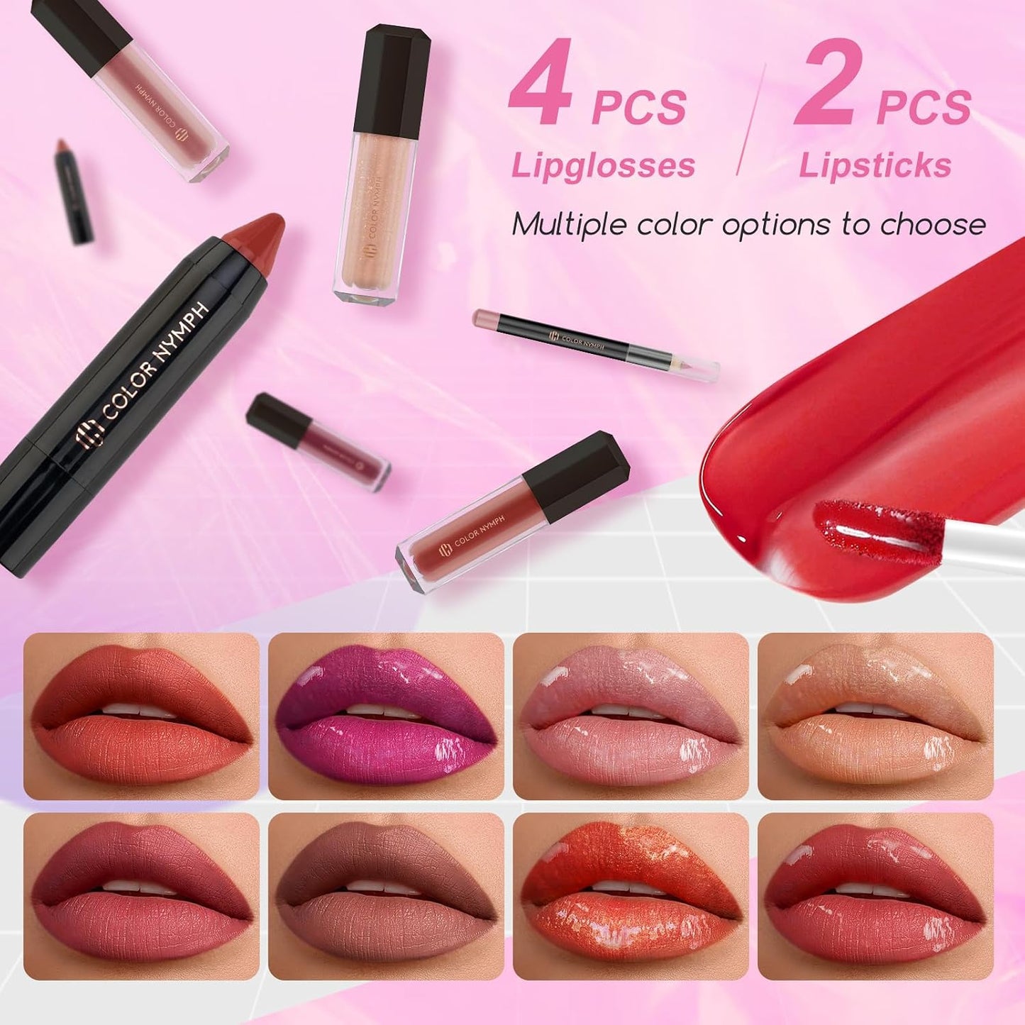 Color Nymph Makeup Kit for Tweens - Complete Pink Starter Set with Eye Shadow, Lipstick, Blush & Brushes