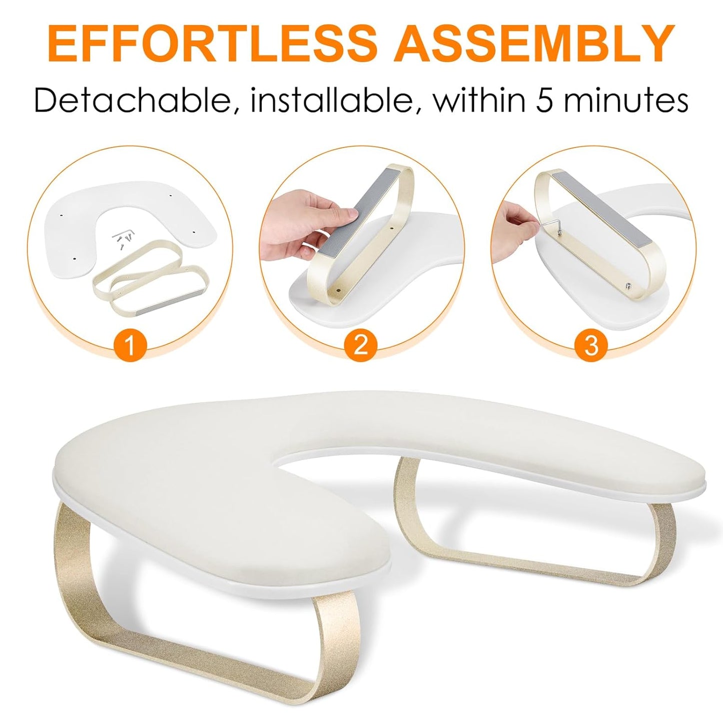 Nail Arm Rest Stand - Upgraded 10° Inclined U-Shaped Design | Non-Slip Aluminum Alloy Holder