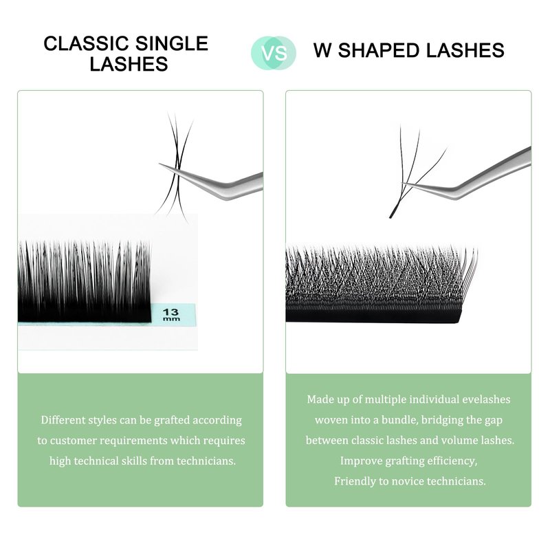 NATUHANA 4D YY Eyelash Extension Colored 0.10mm C Curl 9-15mm Mixed Tray Premade Fan 2D Y Shape Volume Lash 12 Rows Color Lashes (9-15 MIX, Black, 0.10 C)