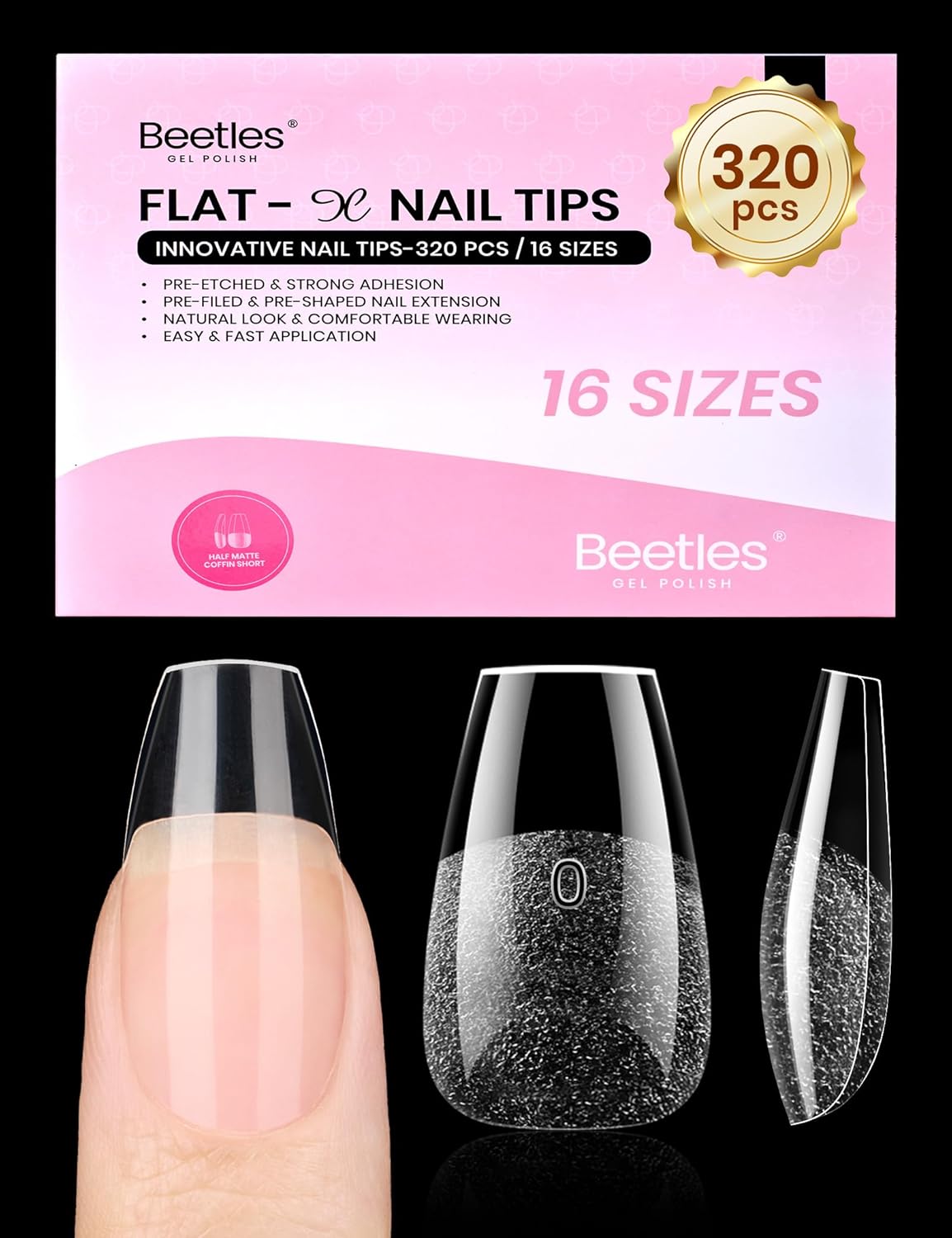Beetles Nail Glue Gel - Super Strong 2Pcs 20g for Acrylic & Press-On Nails | Clear Summer Nail Art