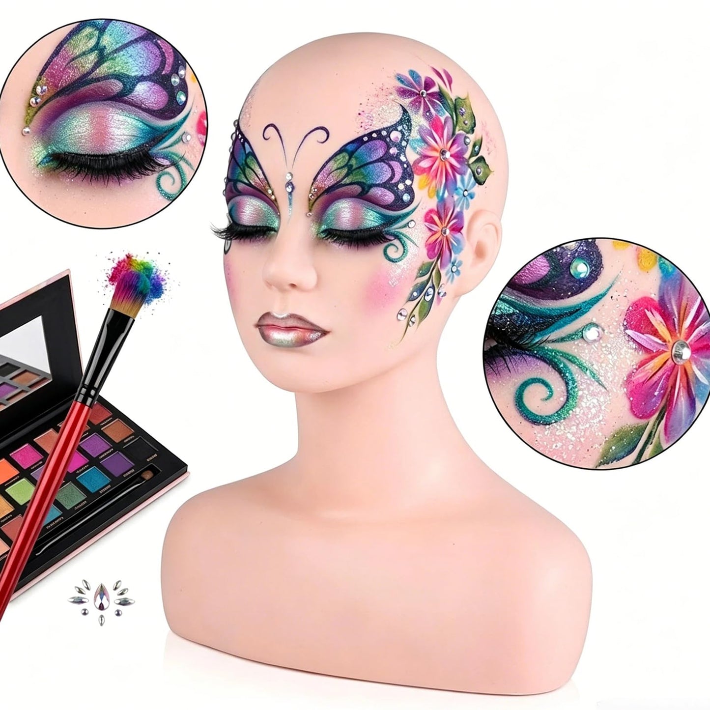Lwuey Esthetics Mannequin Head with Shoulders, Silicone PVC