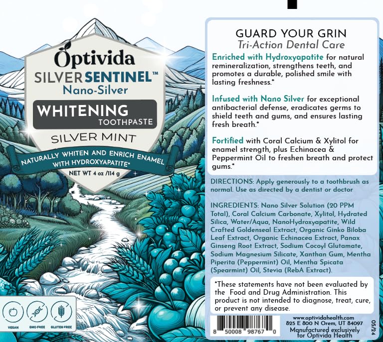 Fluoride-Free Hydroxyapatite Toothpaste with Nano Silver & Xylitol - 4 oz