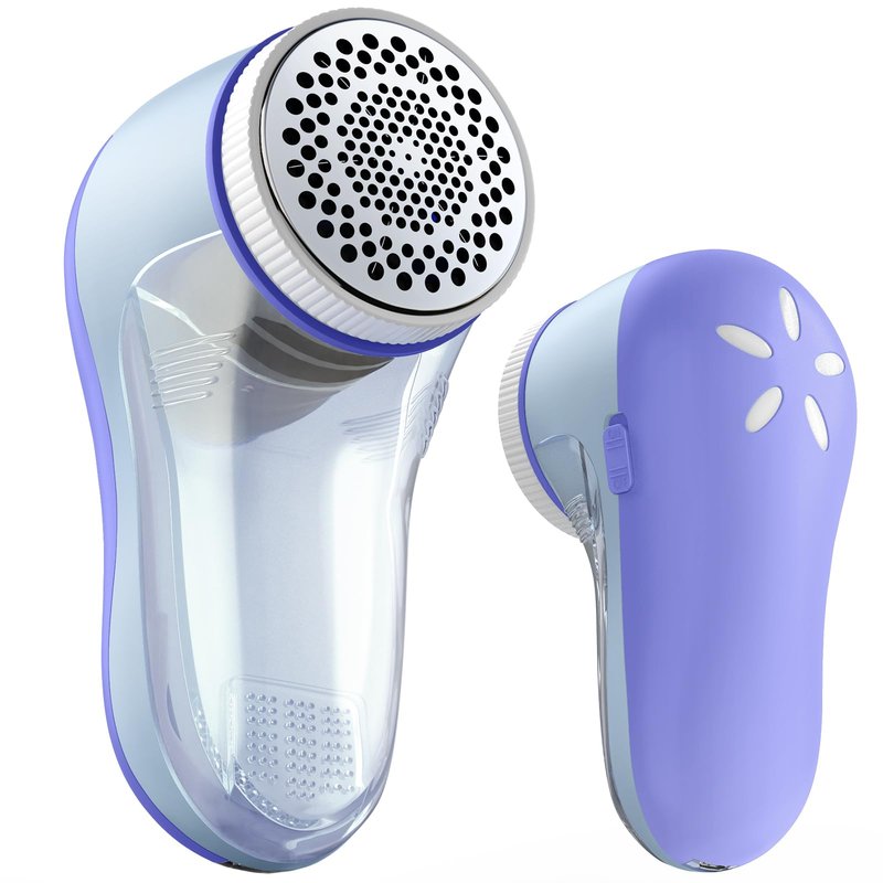 POPCHOSE Fabric Shaver, Lint Remover for Clothes, Electric Lint Shaver with 6-Leaf Blades, Sweater Shavers to Remove Pilling for Clothing, Couch, Furniture, Fuzz, Lint Ball, Bobbles, Bluish-Purple