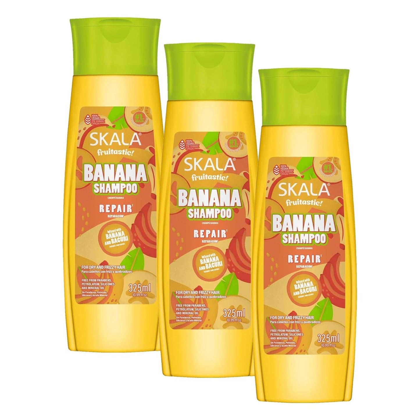 SKALA Fruitastic Banana Shampoo - Repair & Hydrate Frizz Control | 10.99 fl oz for All Hair Types