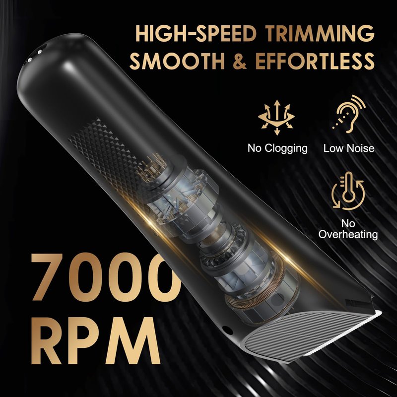 Body Hair Trimmer for Men - Pubic Hair Trimmer for Man - Electric Ball Shaver with LED Light - IPX7 Waterproof Wet/Dry Groomer kit for Groin -USB-C Rechargeable - Men's Pubic, Groin and Body Shave