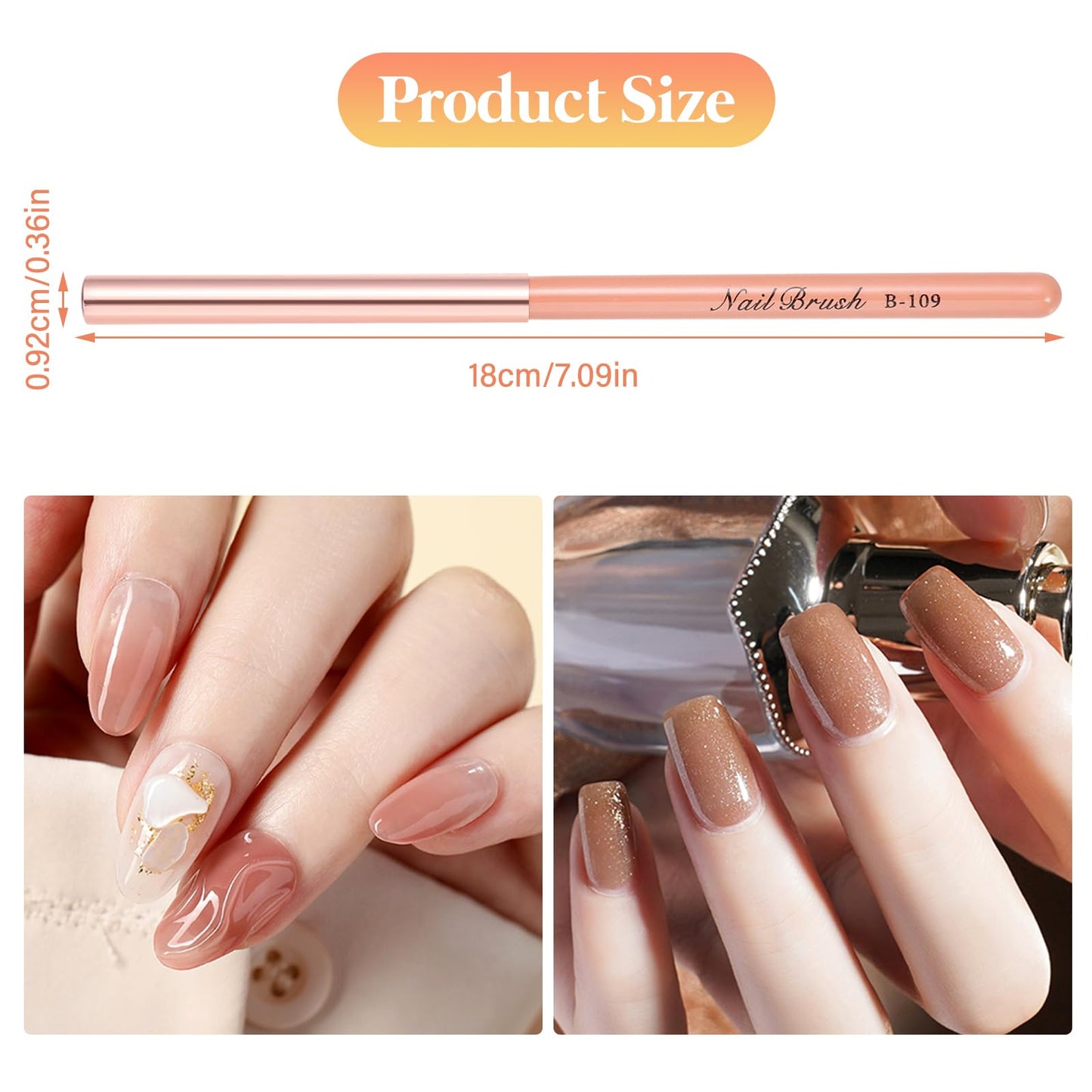 INENK Nail Art Clean Up Brushes,Nail Brushes for Cleaning Polish Mistakes on the Cuticles, Acetone Resistant Nail Brush, Fingernail Cleaning Brushes for Nail Art and Designs (Pink)