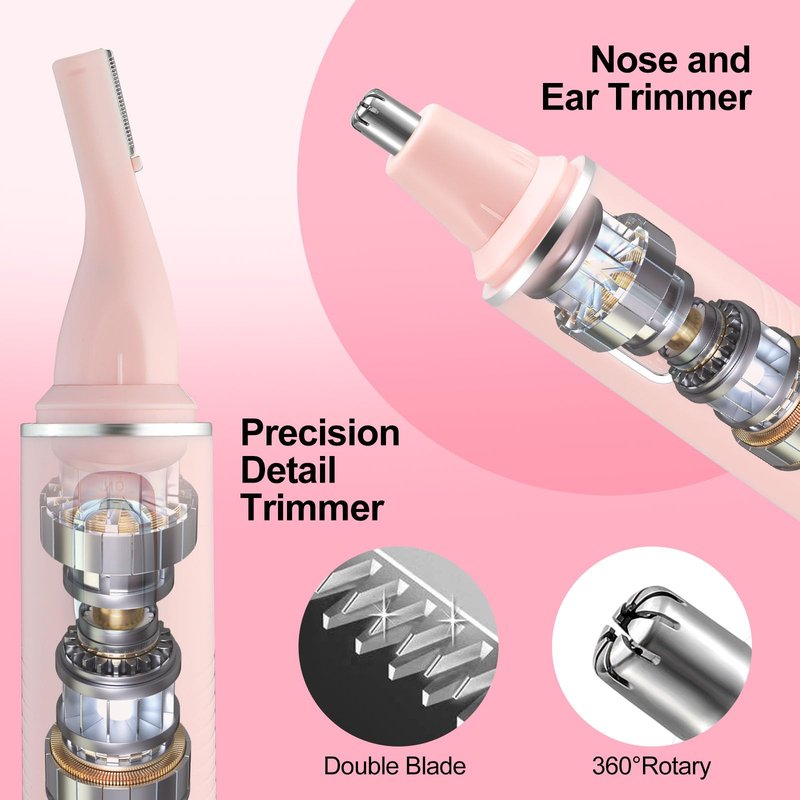 NUMIFUN Nose Hair Trimmer for Women-2025 Professional Painless Eyebrow Trimmer and Nose Trimmer Facial Hair Removal Nasal Hair Clippers Professional, Easy to Clean, Dual-Edge Blade,Black