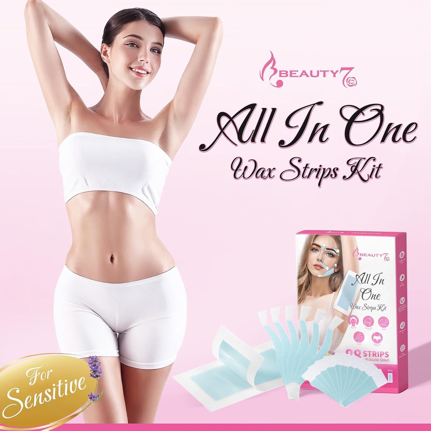 Eyebrow Wax Strips - 88pcs All-in-One Body Wax Strips for Hair Removal | Includes 8 Calming Oil Wipes, Suitable for All Skin Types