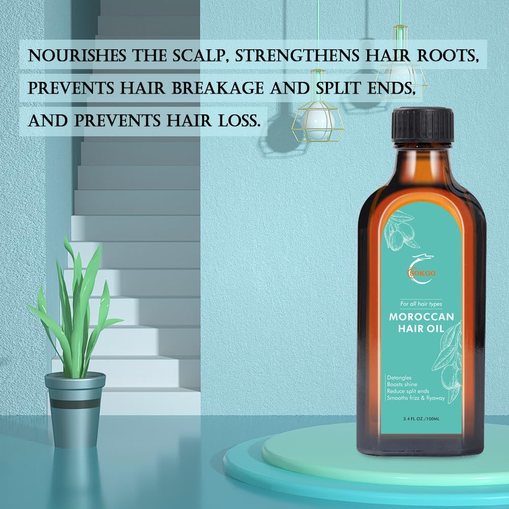 Fovcos Moroccan Argan Treatment Hair Oil for Luxurious Hair Care and Repair, Extra Strength Argan Treatment Hair Oil Treatment for Split Ends, Frizzy Hair and Flyaways (1, 100, Milliliters)