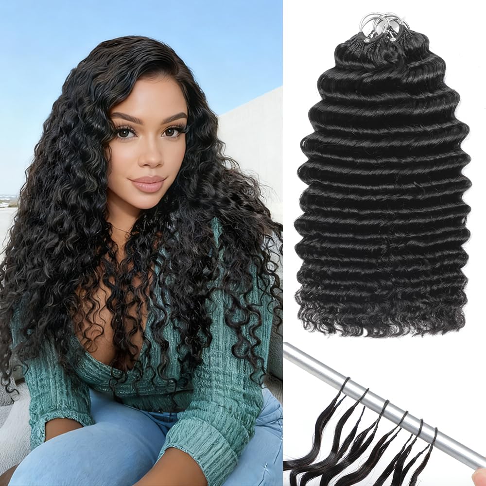 Human Crochet Hair for Black Women - Deep Wave 16 Inch 125g | Ombre Invisible Miracle Knots Extensions T27#