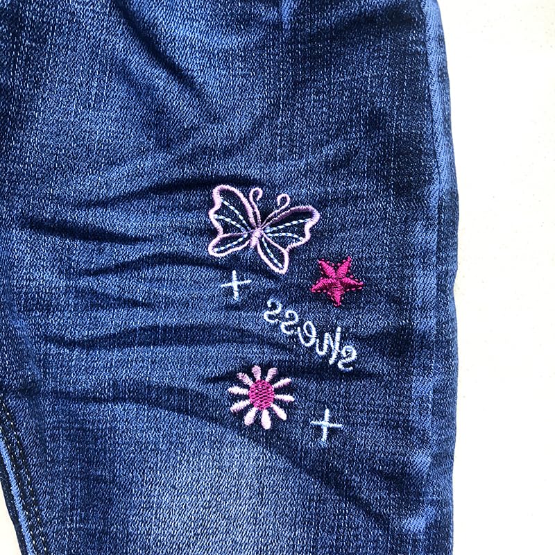 Peacolate 7-8 Years Girls Embroidery Denim Jeans Pants