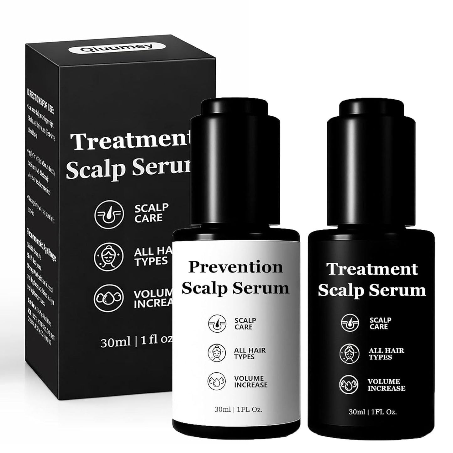 Hair Serum Bundle - Thinning Hair Treatment with Plant-Based Actives | Scalp Serum for Men & Women, Sulfate-Free