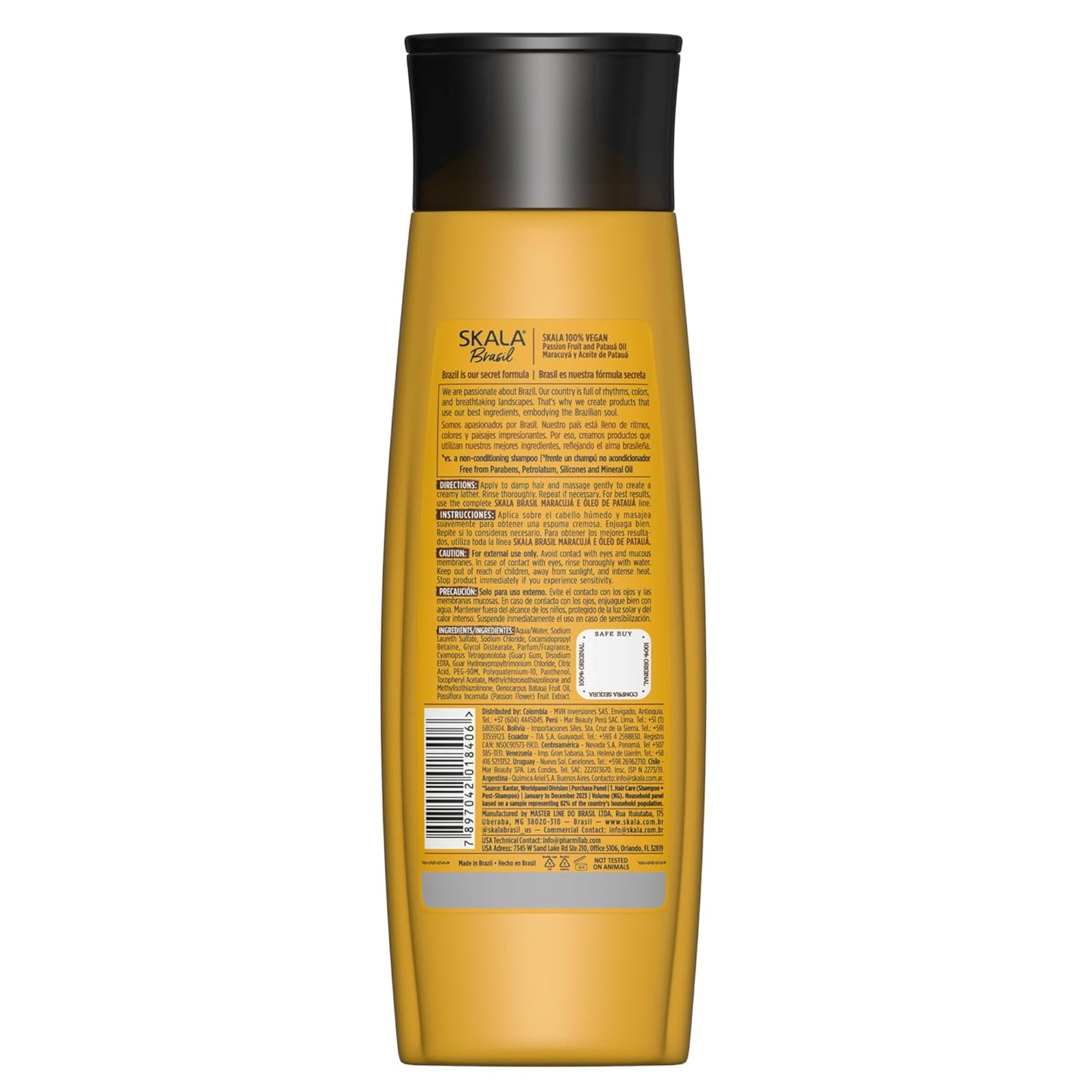 SKALA Brasil Maracujá Shampoo - Hydration & Strength for All Hair Types | 10.99 fl oz