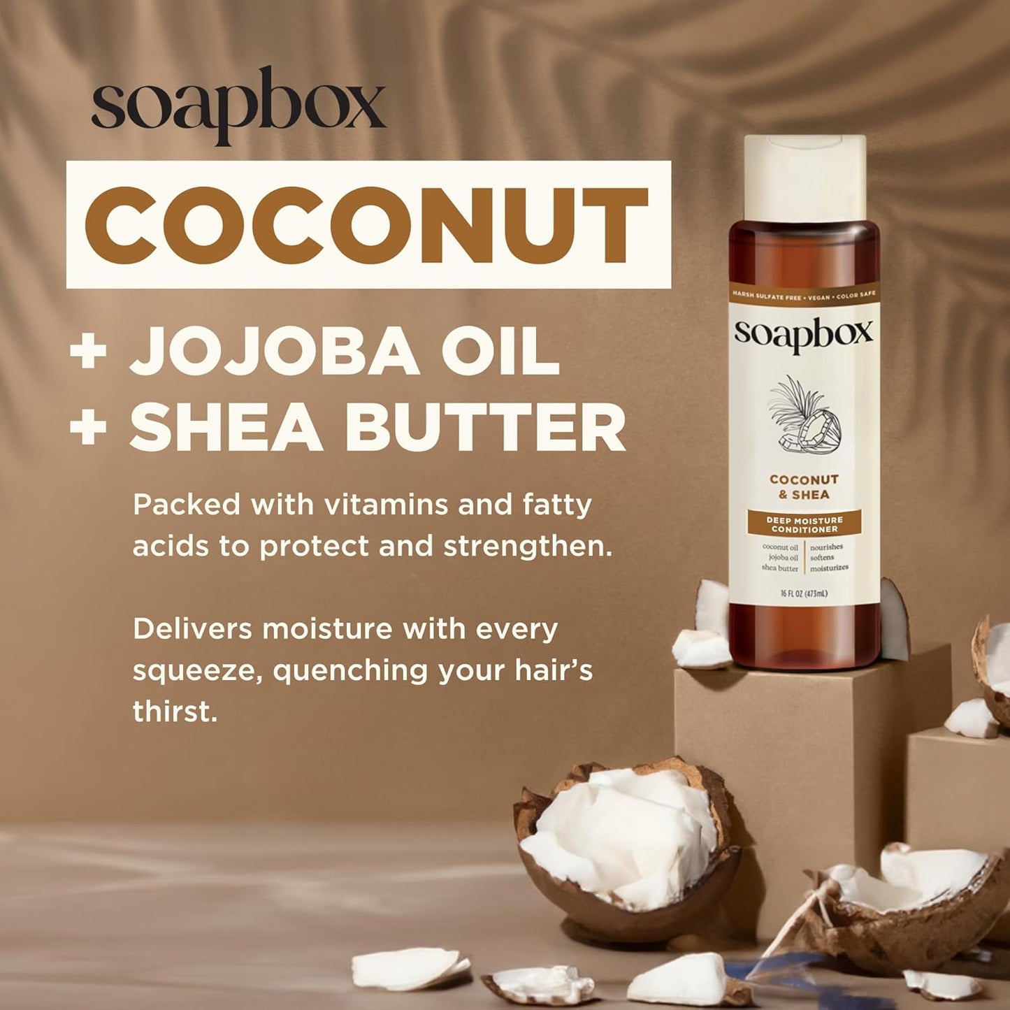 Coconut & Shea Conditioner - Hydrating Formula for Soft, Shiny Hair | 33.8oz Liter, Clean Ingredients