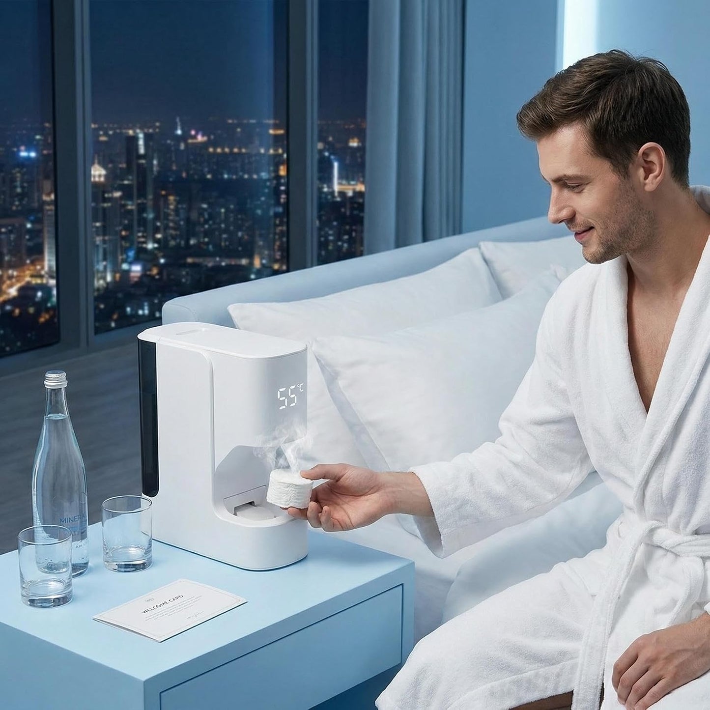 Automatic Towel Warmer Dispenser - 5-Second Rapid Heating Machine | 55°C Constant Temperature for Spa & Home Use