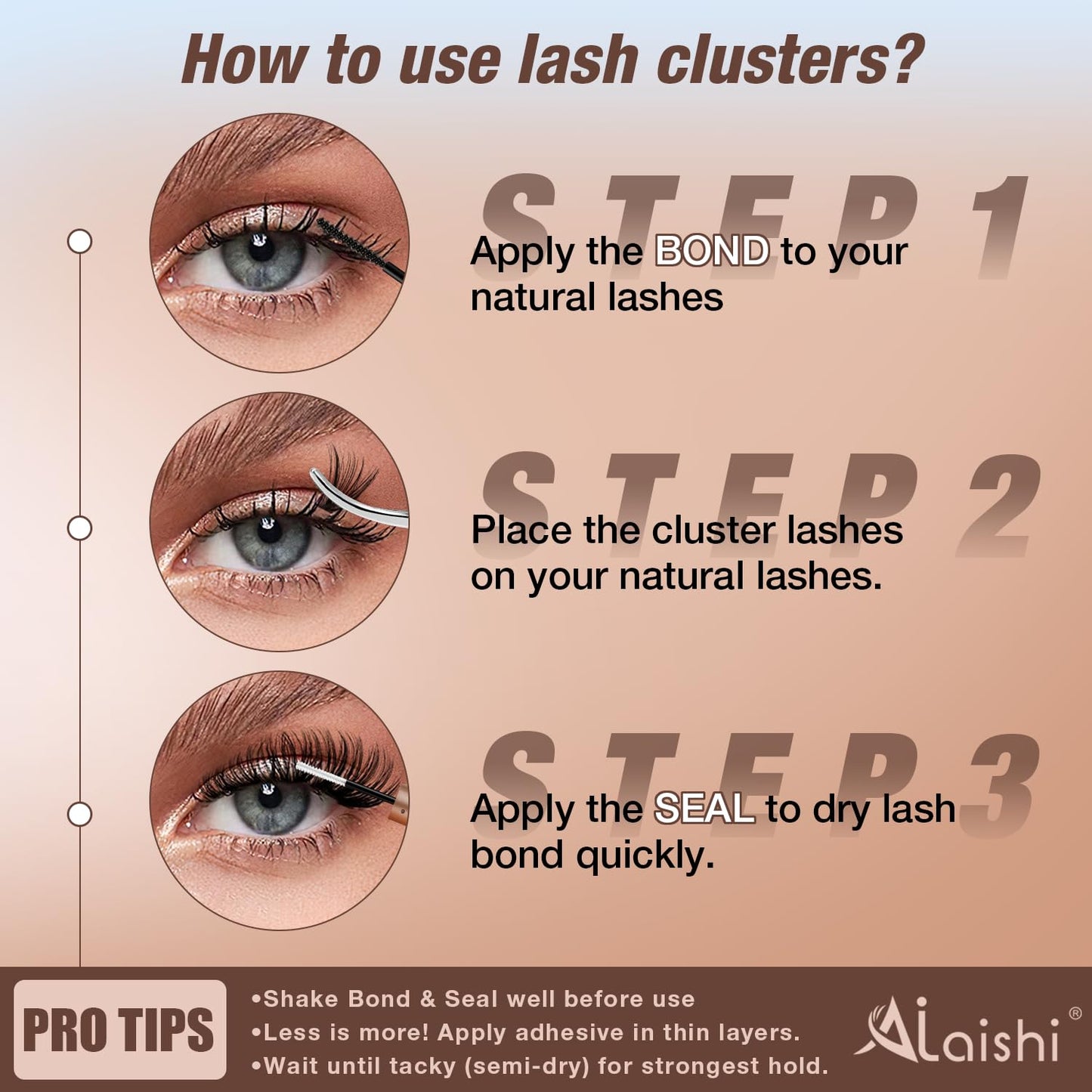 DIY Cluster Eyelash Extensions Kit - 224pcs Fluffy D Curl Lashes | 9-16mm, Bond & Seal, Tweezers Included