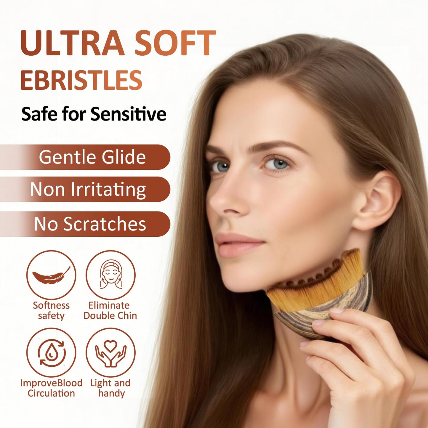 Lymphatic Contour Brush for Face, Face Sculpting Tool for Lymphatic Drainage-2 Pack