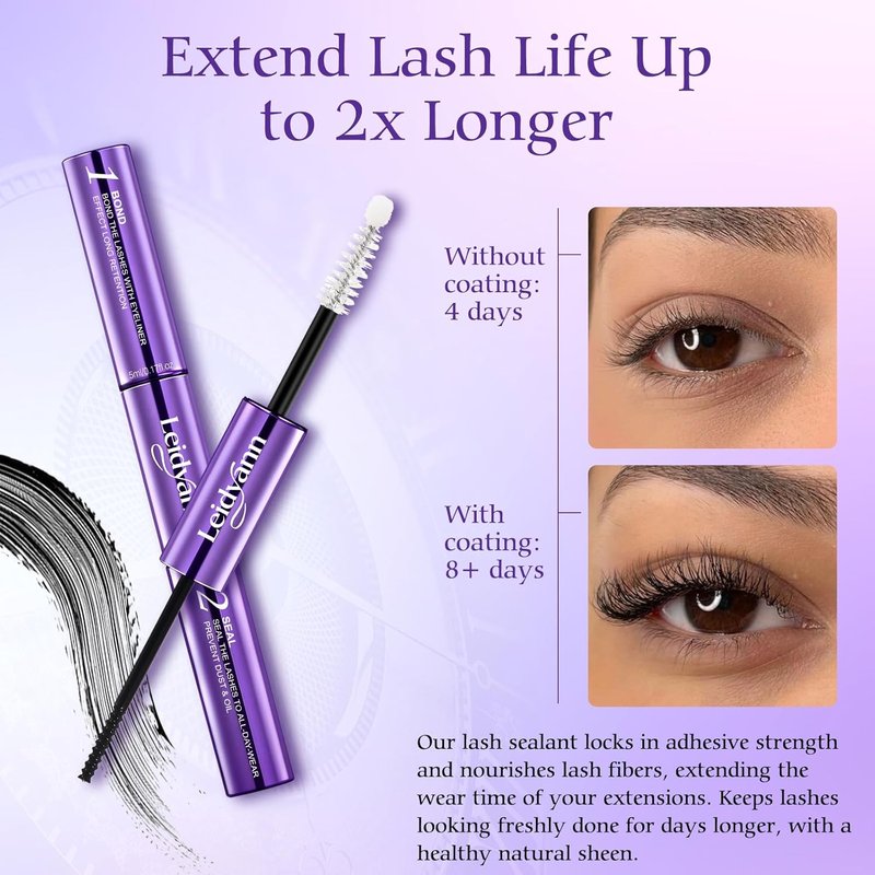 Lash Cluster Glue - 2-in-1 Waterproof Eyelash Extension Adhesive | Strong Hold Up to 72H, Easy Brush Applicator