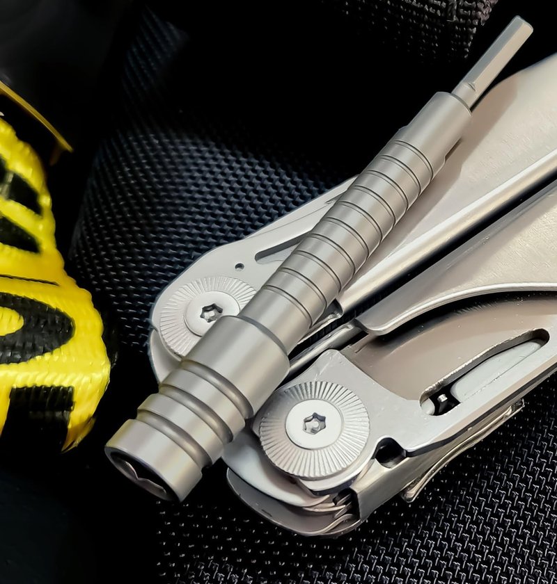 Galvanox Multi-tool Bit Driver Extender - Compatible with Leatherman Skeletool/Surge/MUT/Wave Plus and Signal Bits set, Multitool Kit add-on accessory (420 Stainless Steel)